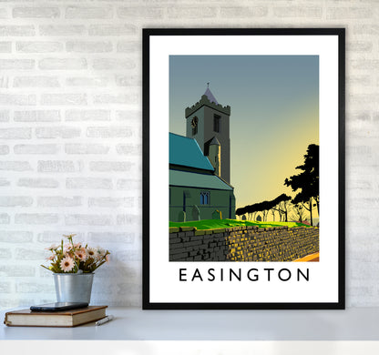 Easington Portrait Art Print by Richard O'Neill A1 White Frame