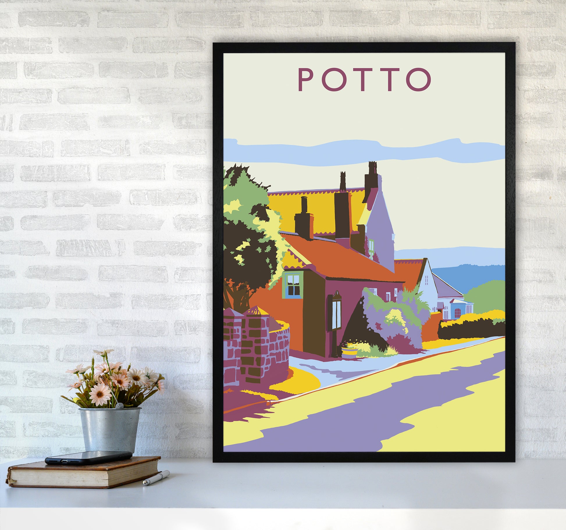 Potto portrait Travel Art Print by Richard O'Neill A1 White Frame