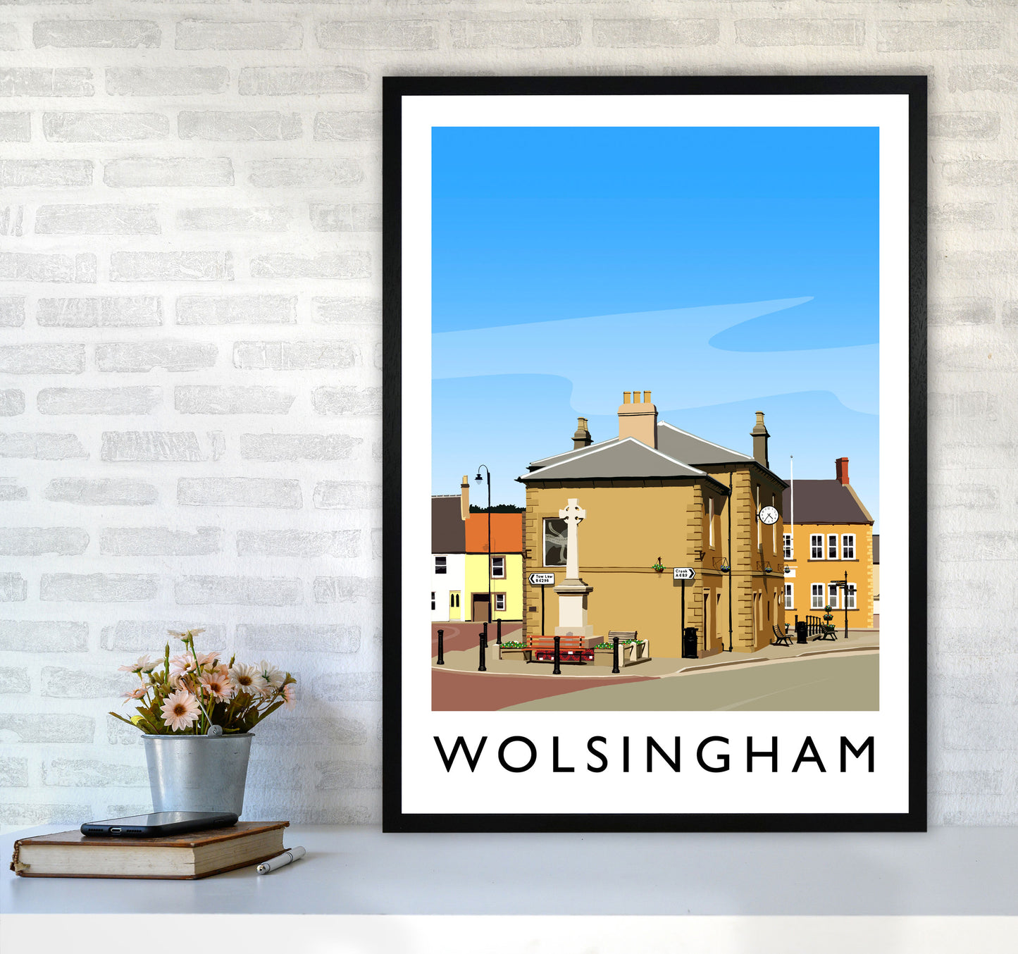 Wolsingham 2 portrait Travel Art Print by Richard O'Neill A1 White Frame