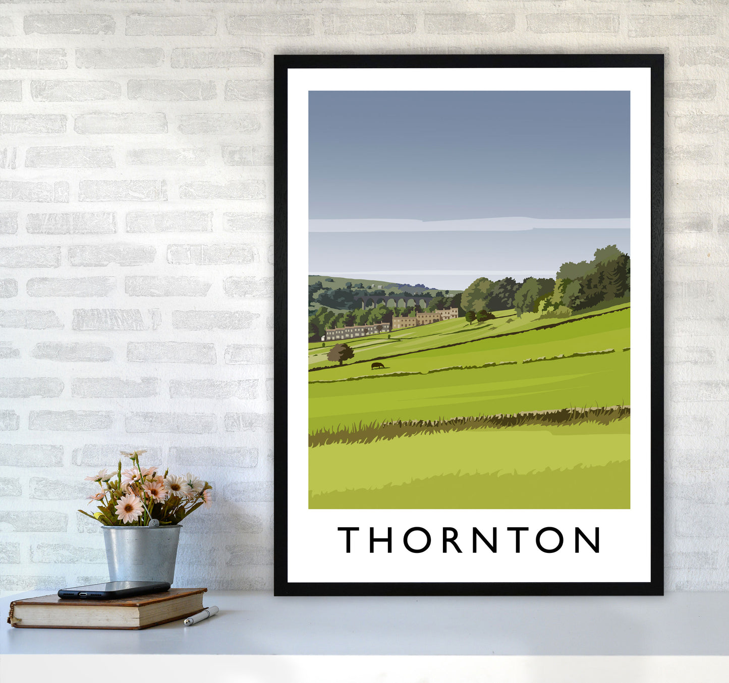 Thornton portrait Travel Art Print by Richard O'Neill A1 White Frame