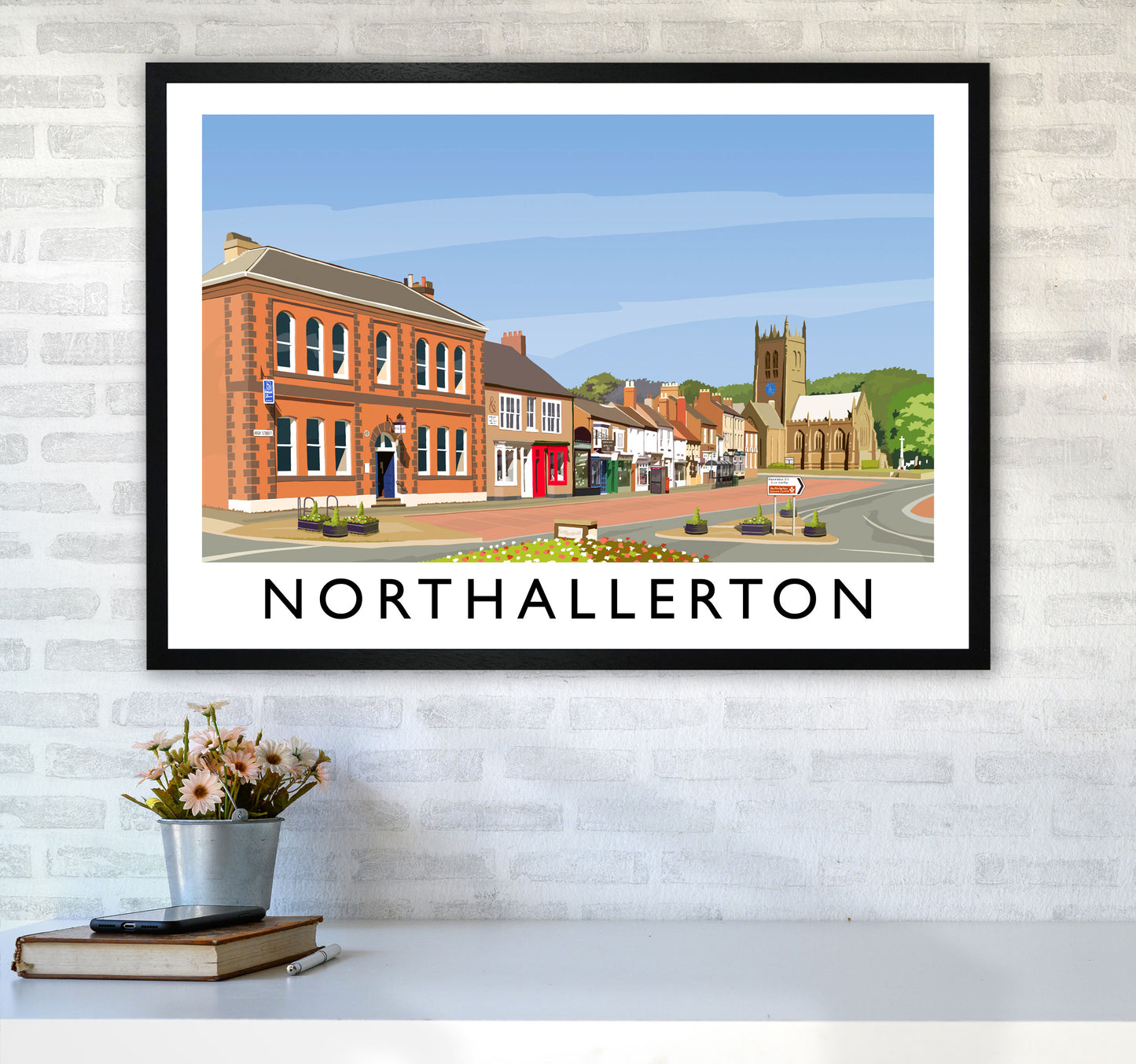 Northallerton 5 Travel Art Print by Richard O'Neill A1 White Frame