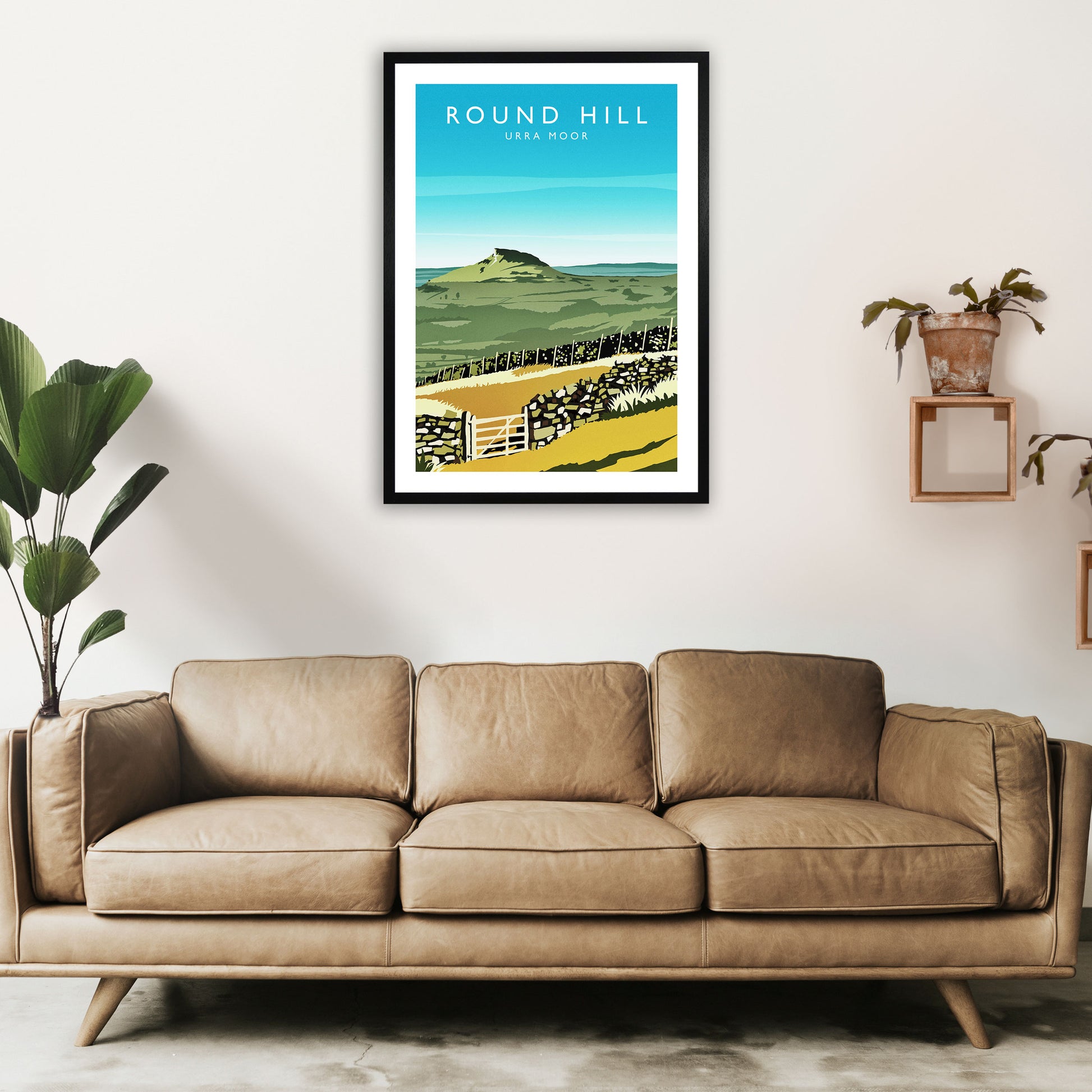 Round Hill Portrait Travel Art Print by Richard O'Neill A1 White Frame