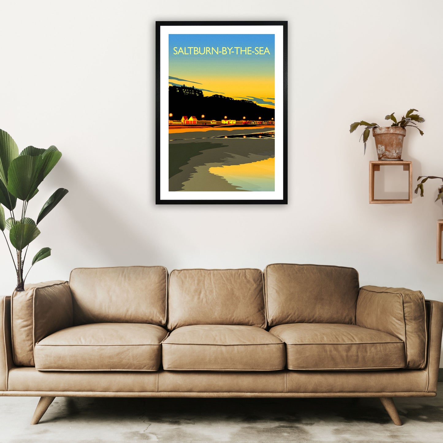 Saltburn-By-The-Sea 3 Portrait Travel Art Print by Richard O'Neill A1 White Frame