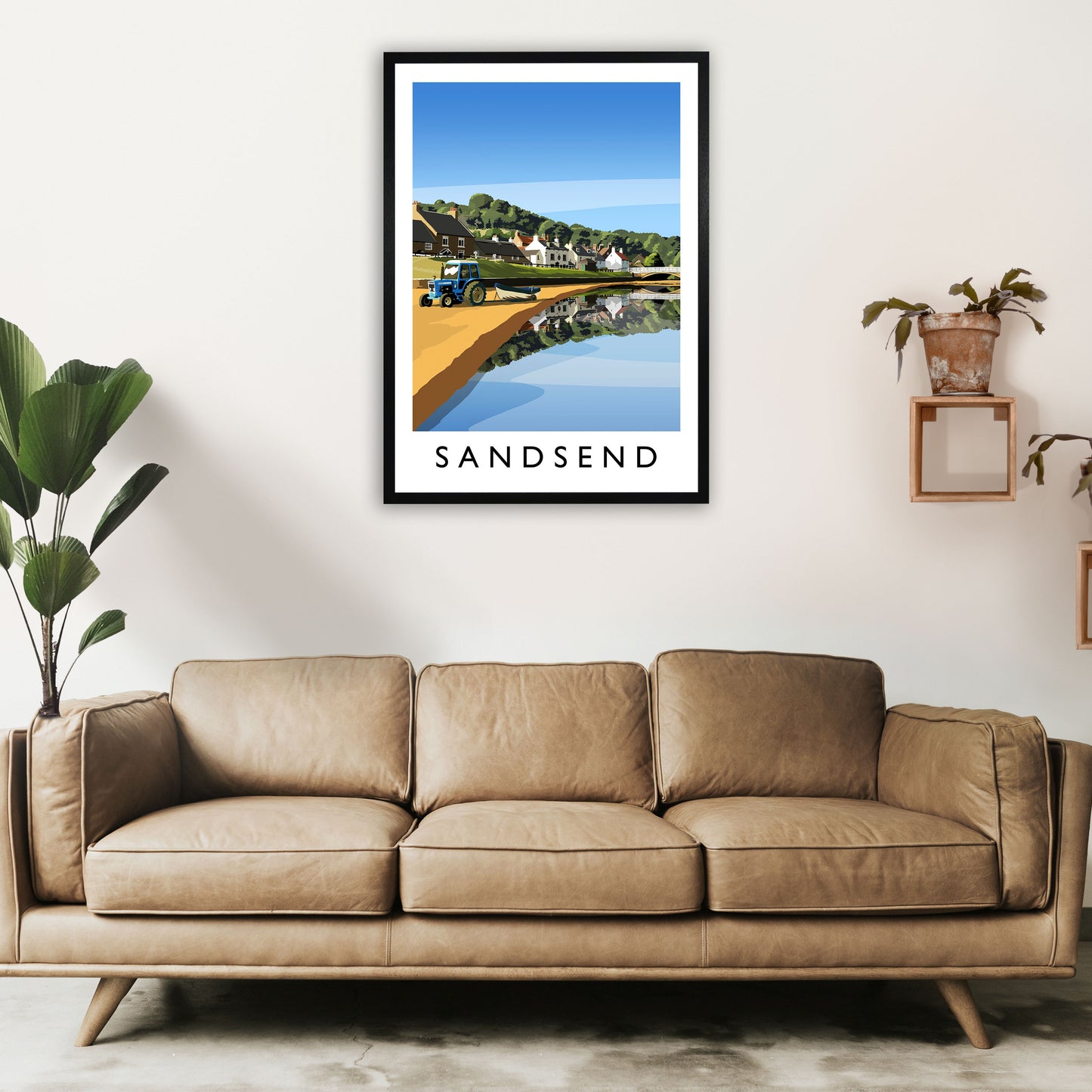 Sandsend 5 Portrait Travel Art Print by Richard O'Neill A1 White Frame