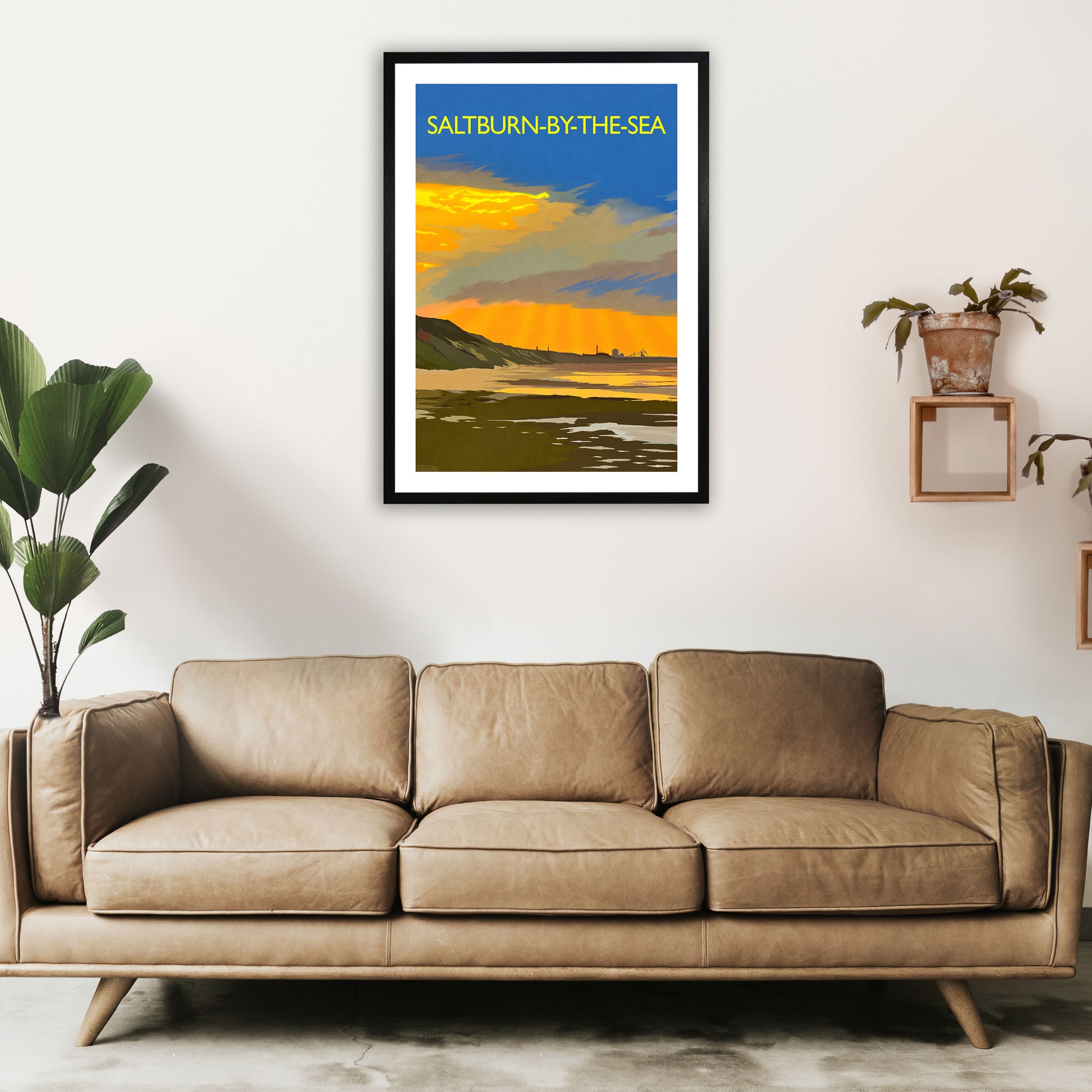 Saltburn-By-The-Sea 4 Portrait Travel Art Print by Richard O'Neill A1 White Frame