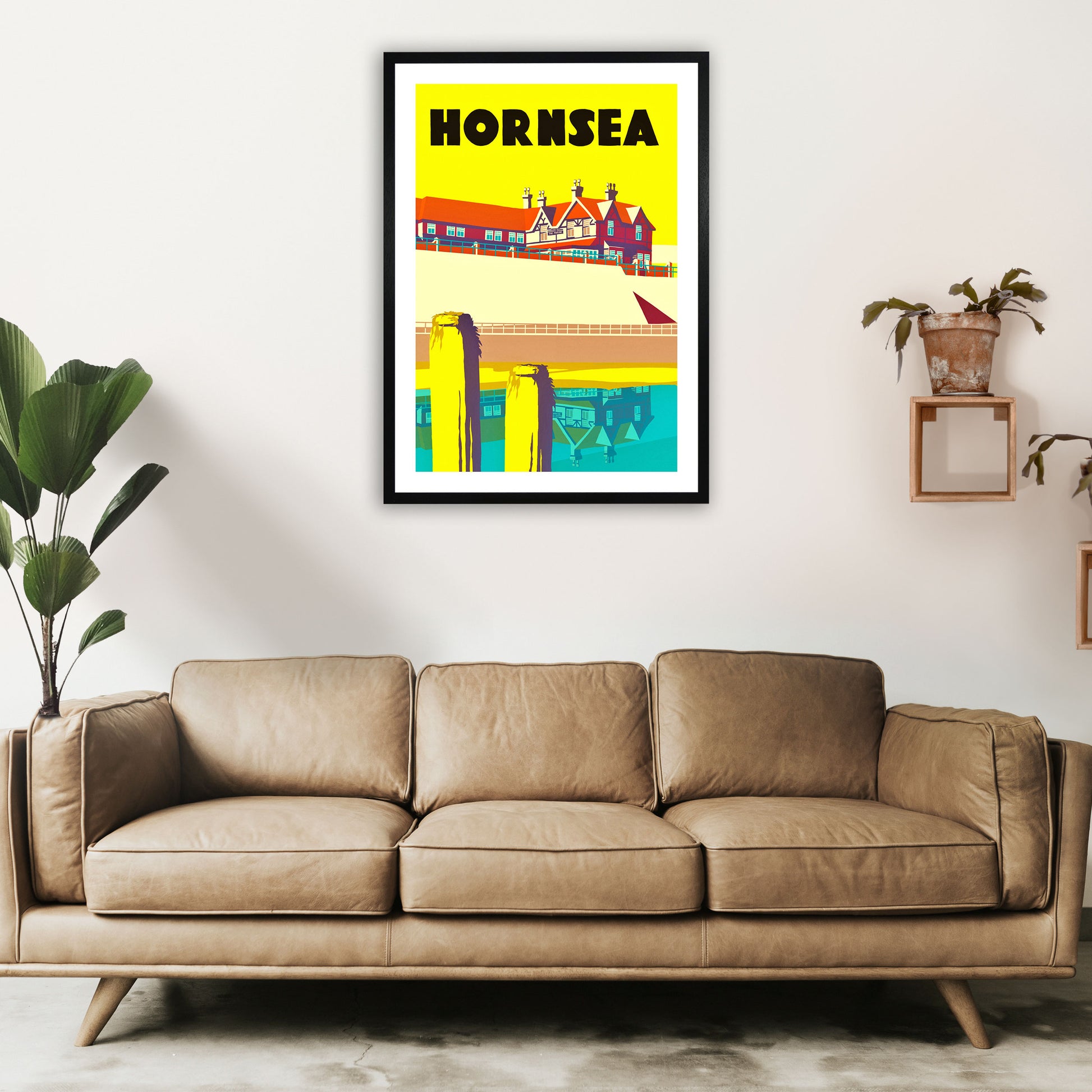 Hornsea 2 Portrait Travel Art Print by Richard O'Neill A1 White Frame