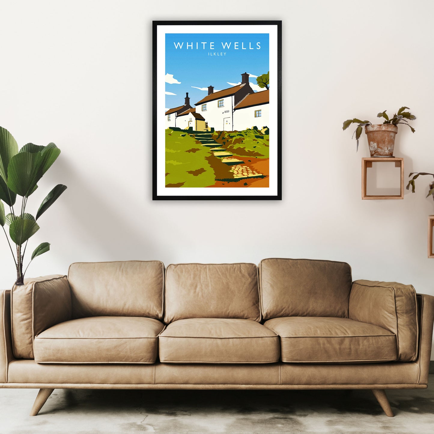 White Wells Portrait Travel Art Print by Richard O'Neill A1 White Frame