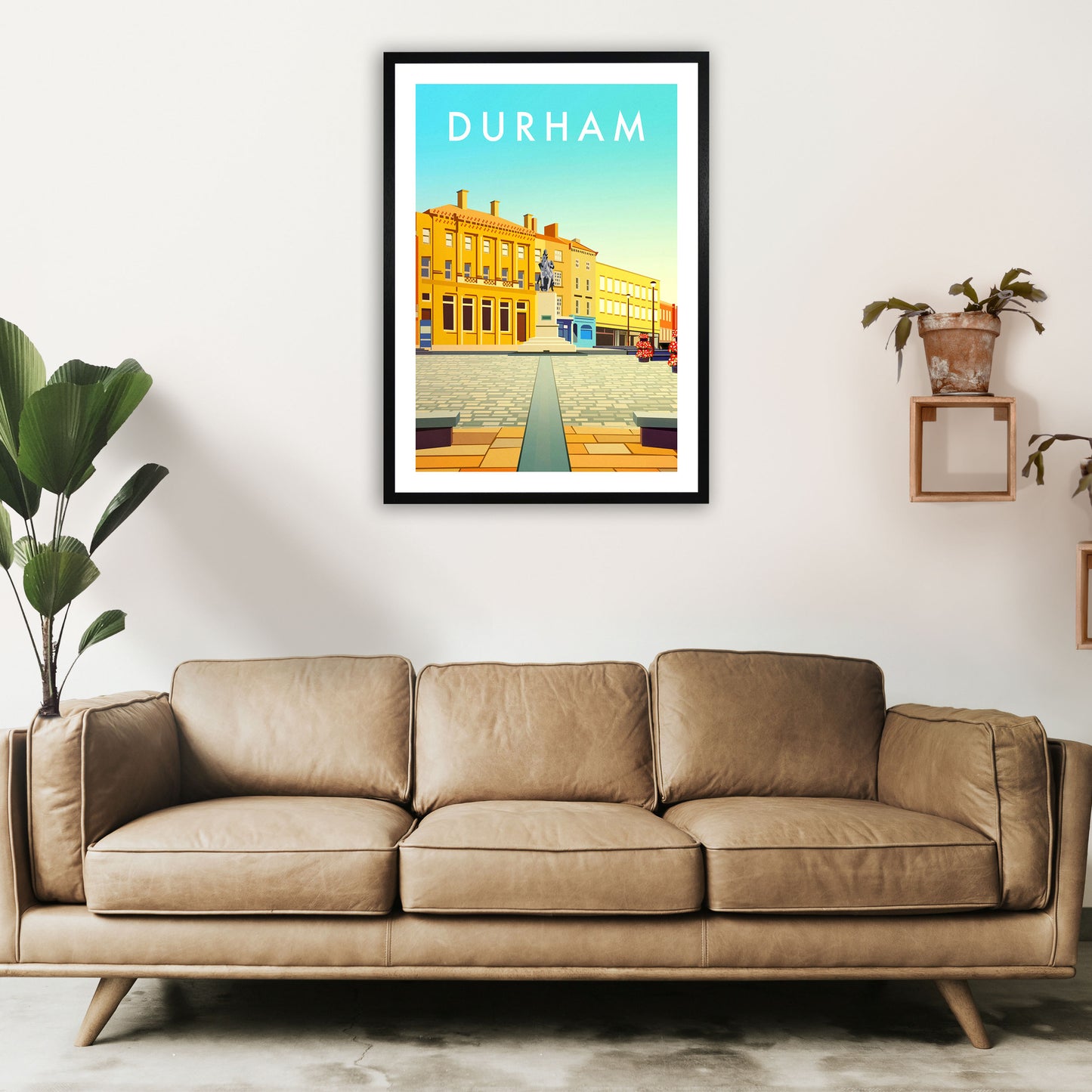 Durham 2 Portrait Travel Art Print by Richard O'Neill A1 White Frame