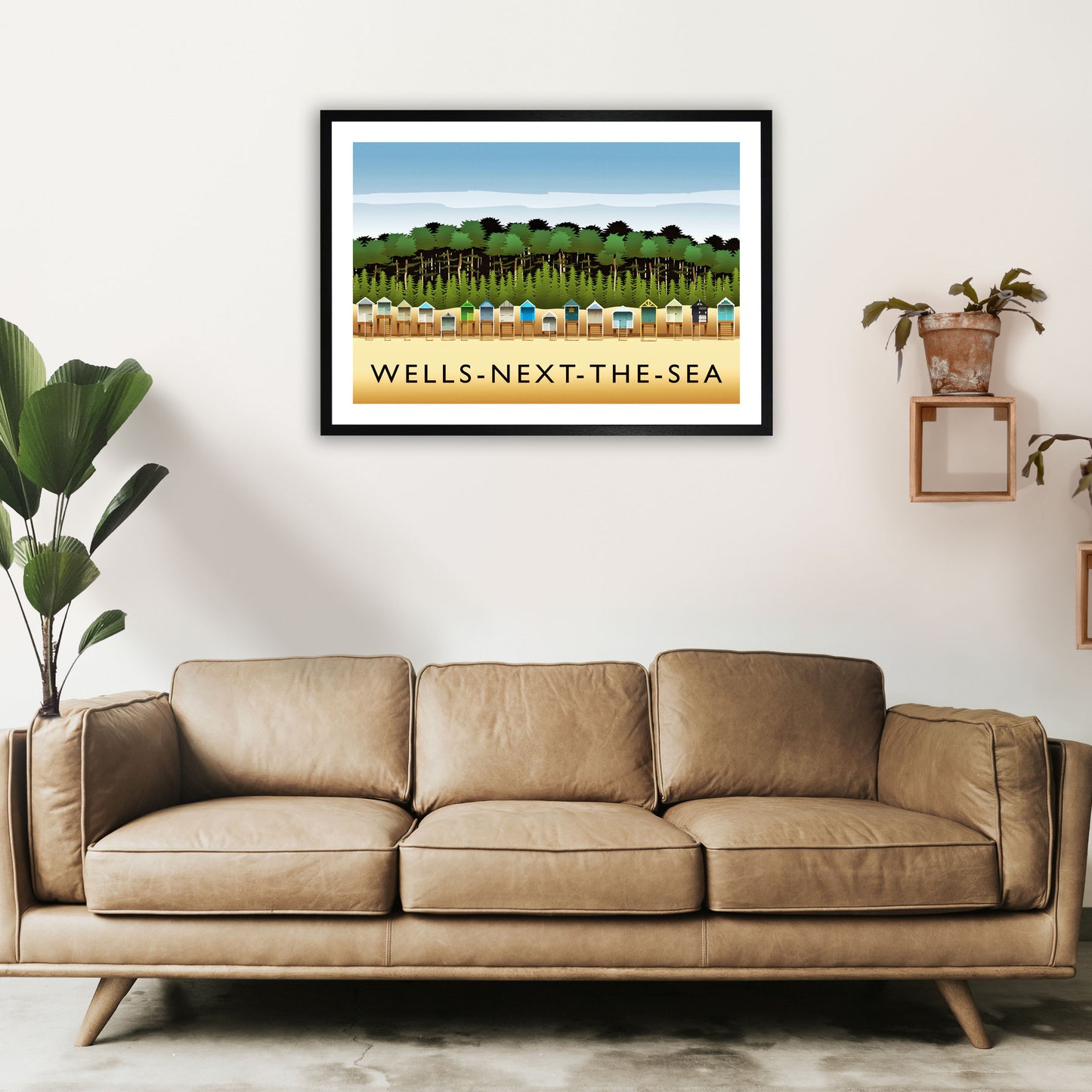 Wells-Next-The-Sea Travel Art Print by Richard O'Neill A1 White Frame