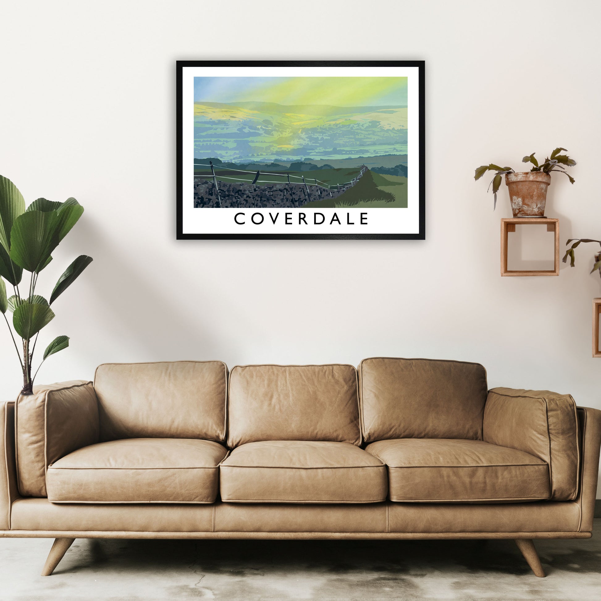 Coverdale Travel Art Print by Richard O'Neill A1 White Frame