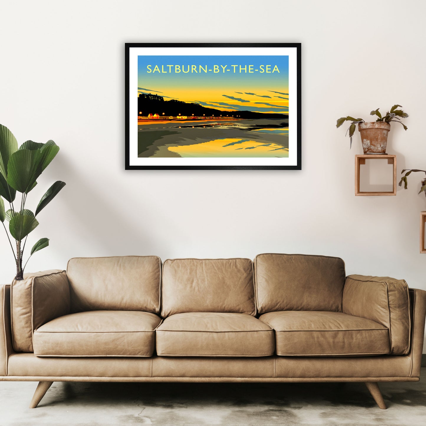 Saltburn-By-The-Sea 3 Travel Art Print by Richard O'Neill A1 White Frame