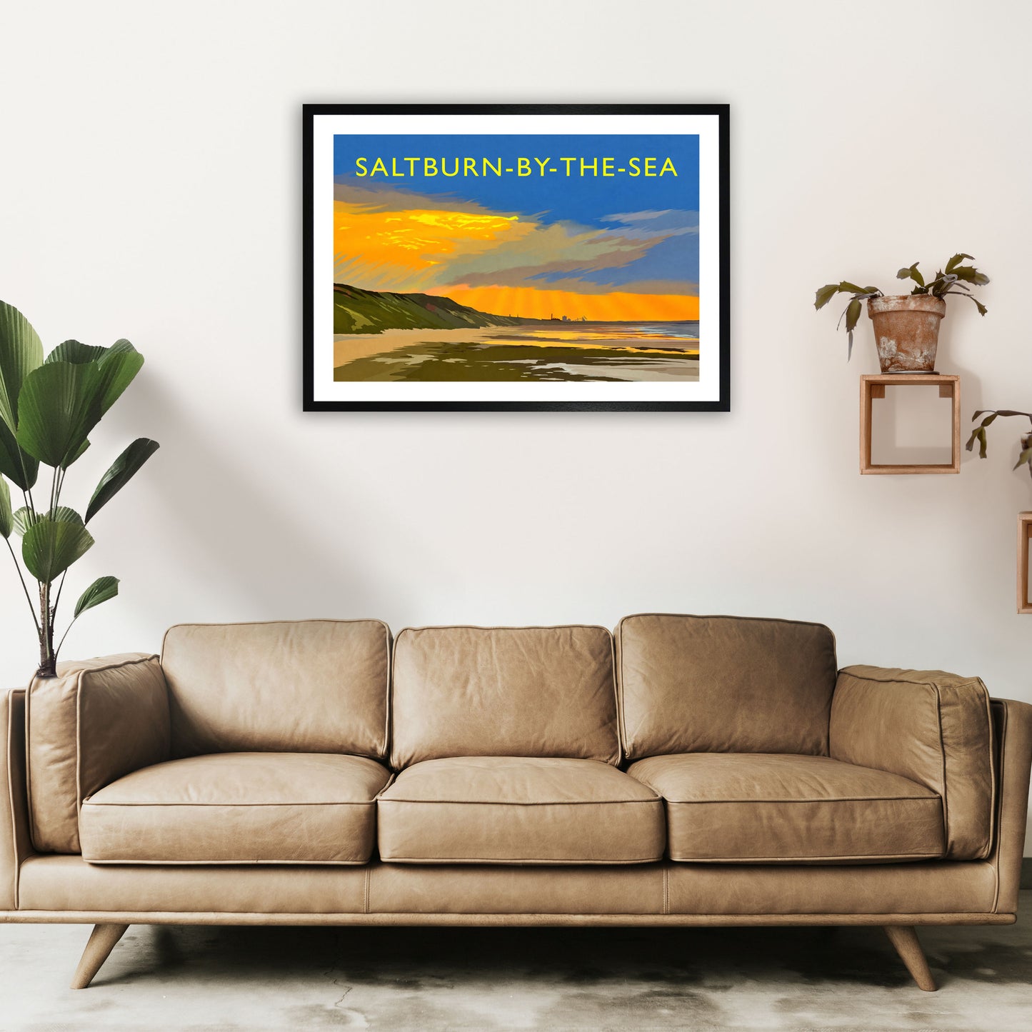 Saltburn-By-The-Sea 4 Travel Art Print by Richard O'Neill A1 White Frame