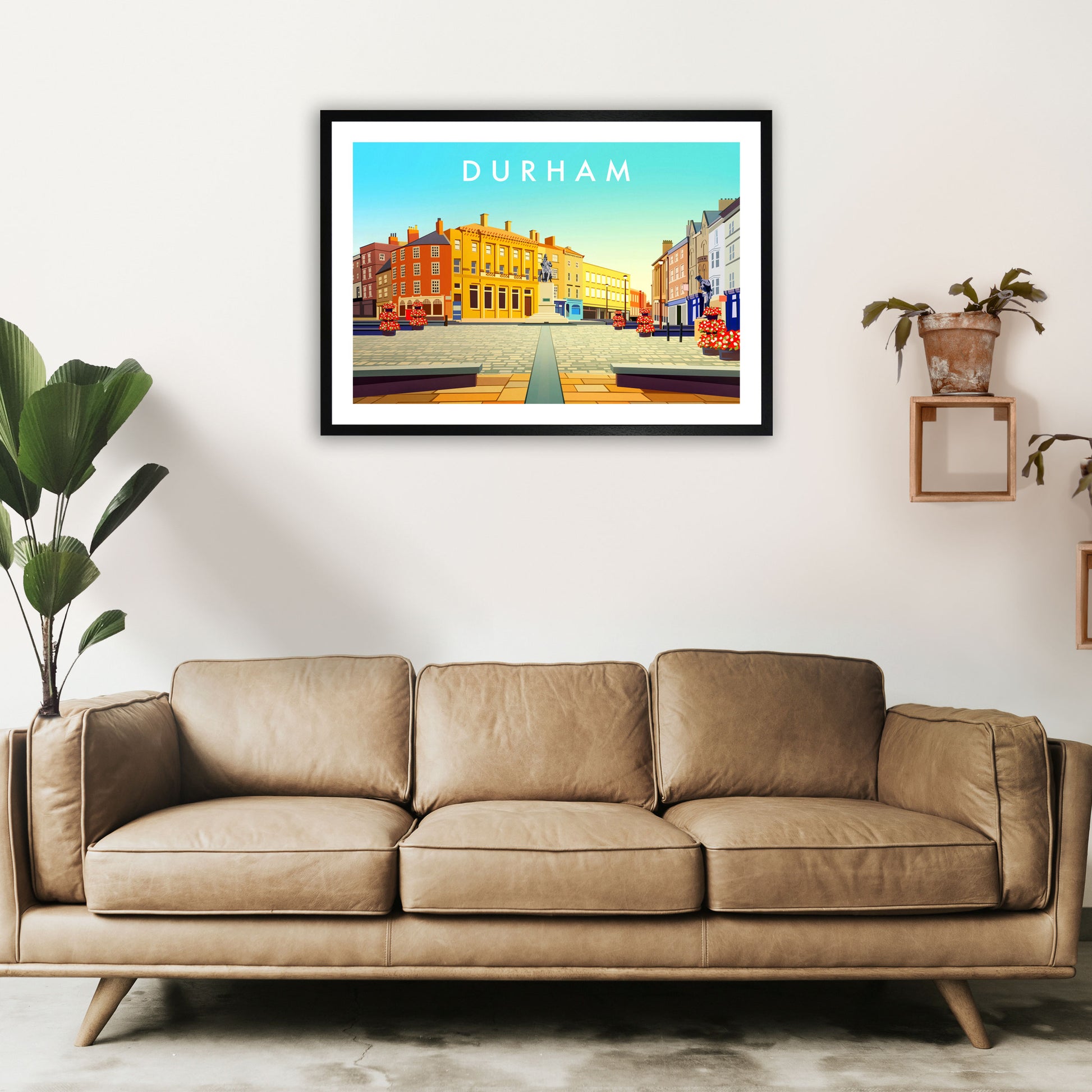 Durham 2 Travel Art Print by Richard O'Neill A1 White Frame