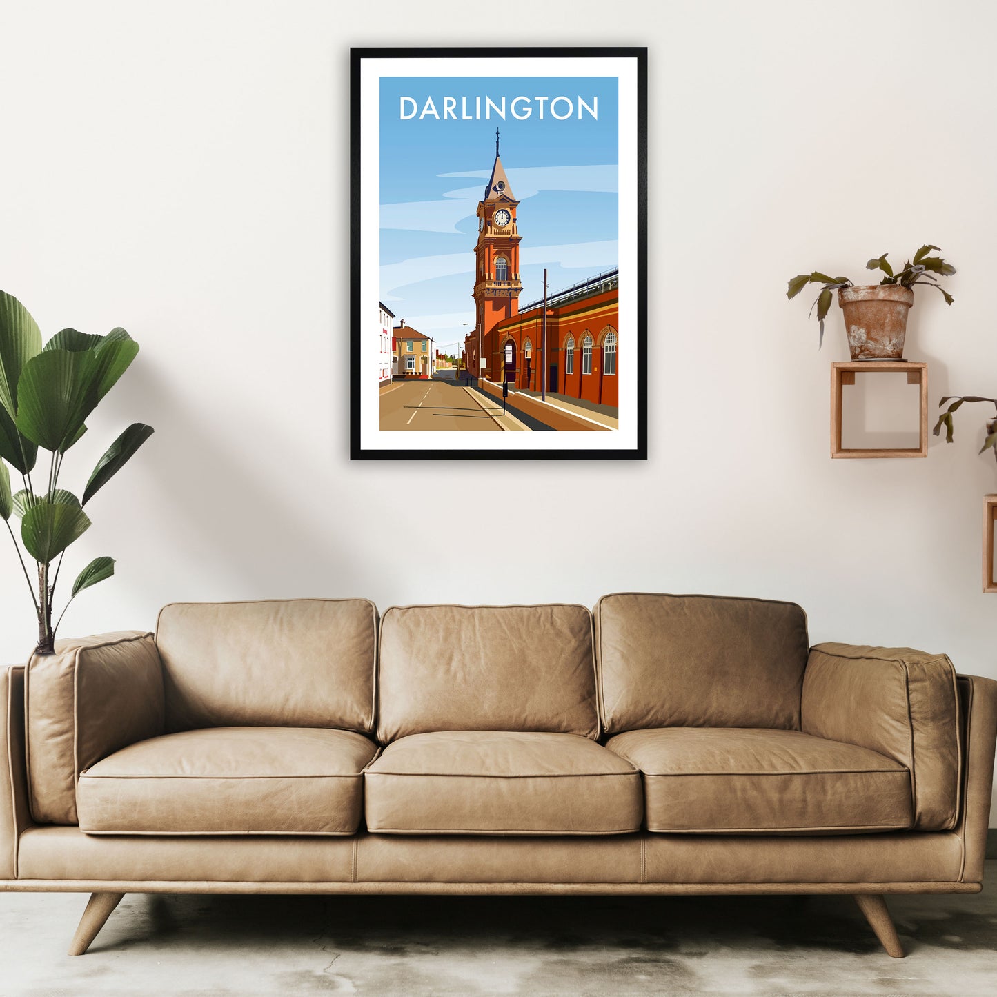 Darlington 3 Travel Art Print by Richard O'Neill A1 White Frame