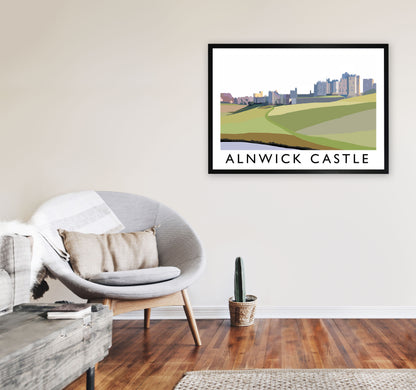 Alnwick Castle Framed Digital Art Print by Richard O'Neill A1 White Frame