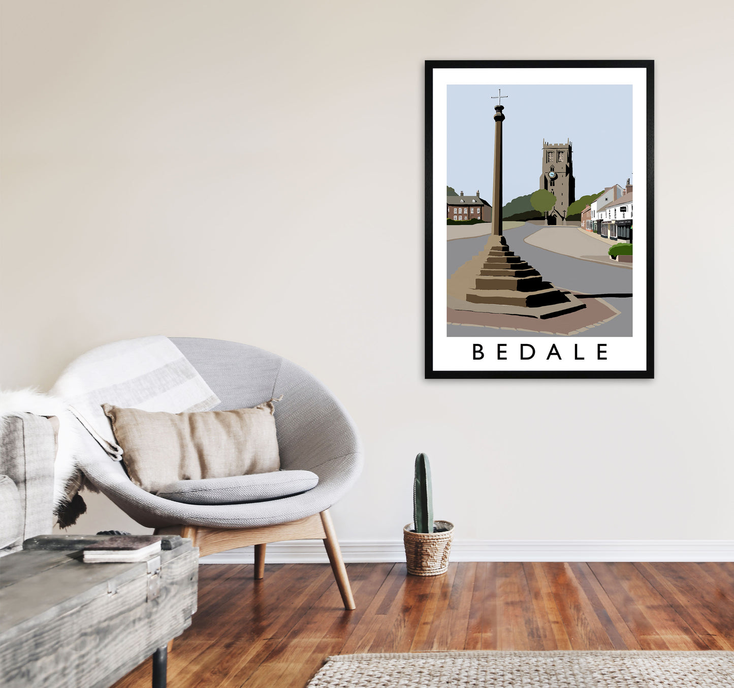 Bedale Framed Digital Art Print by Richard O'Neill A1 White Frame