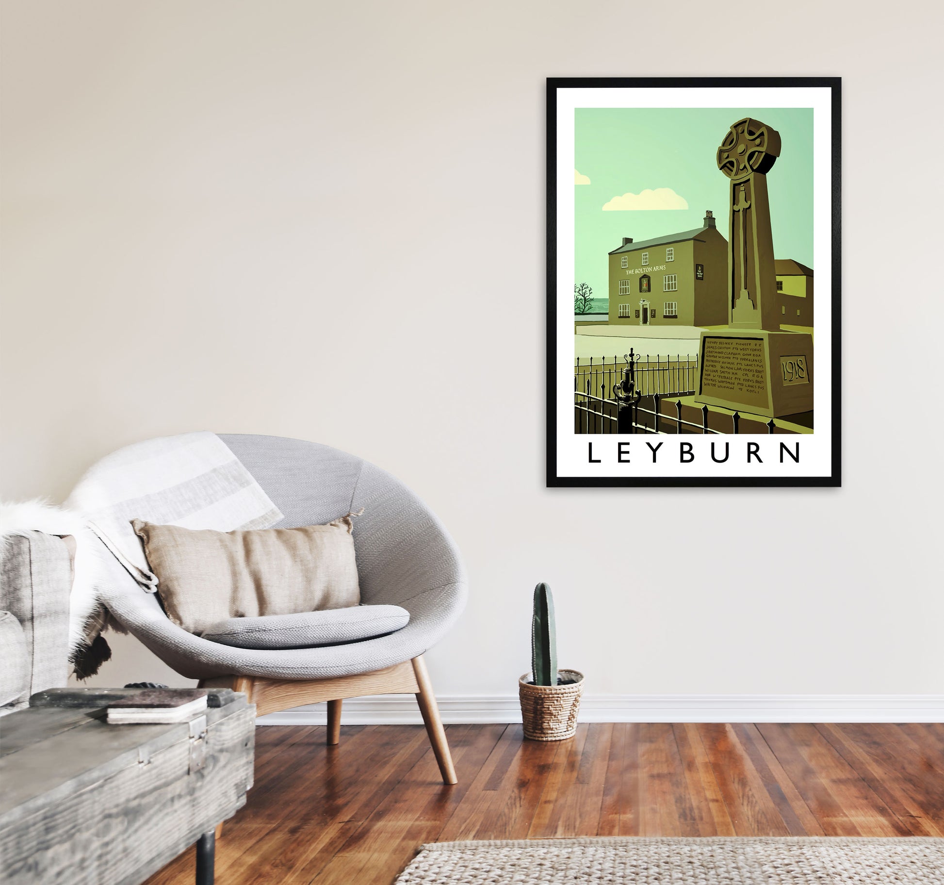 Leyburn Framed Digital Art Print by Richard O'Neill A1 White Frame