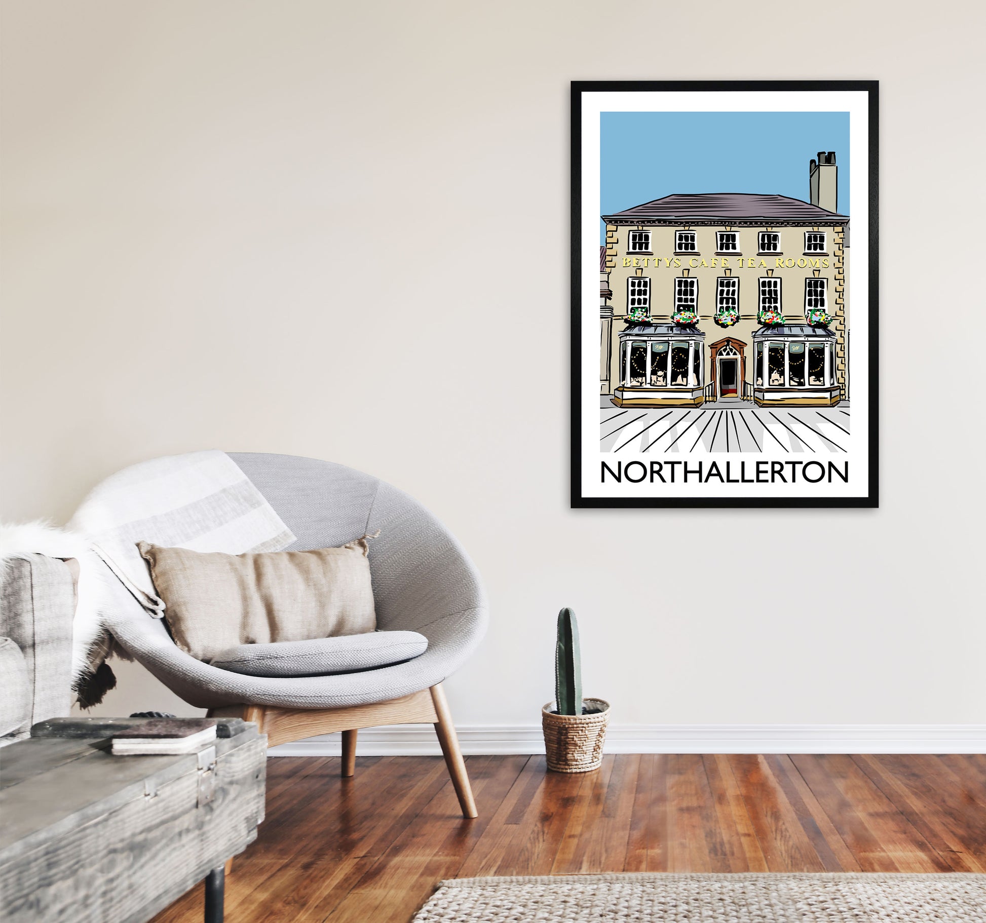 Northallerton Art Print by Richard O'Neill A1 White Frame