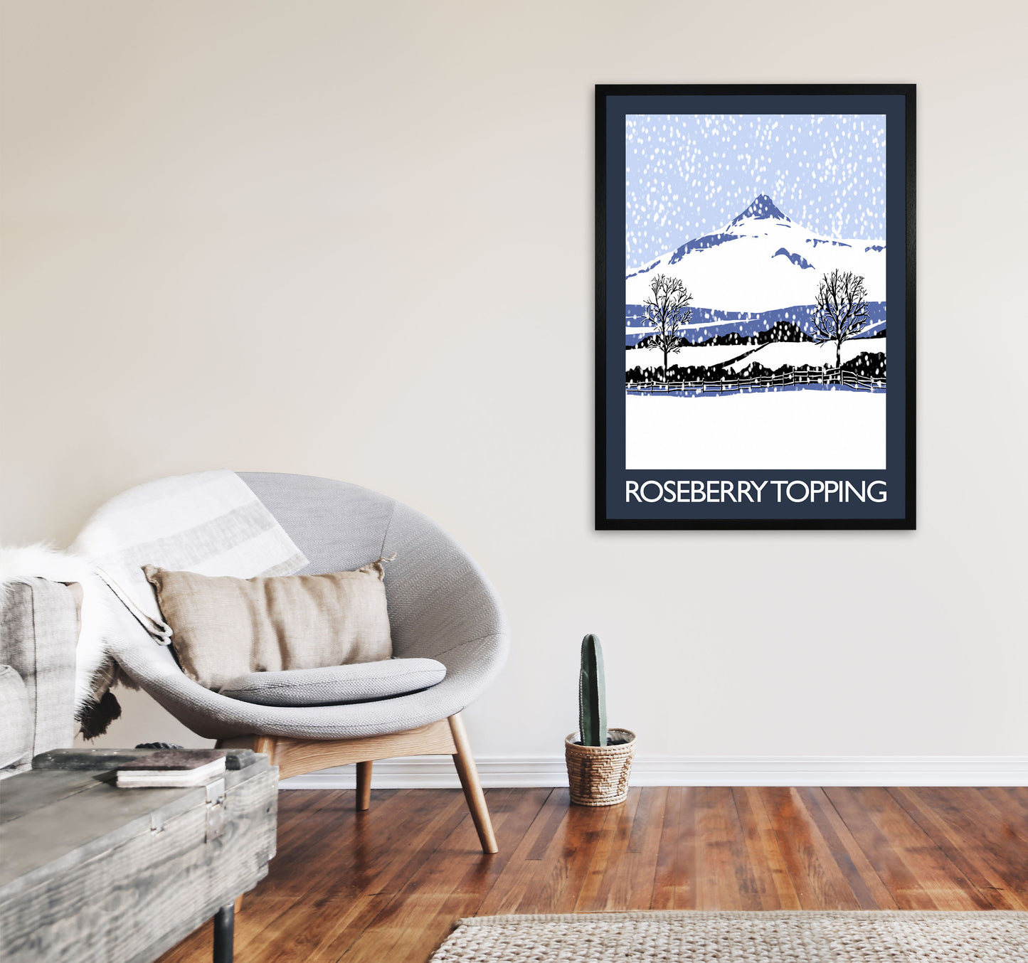 Roseberry Topping 1 Art Print by Richard O'Neill A1 White Frame