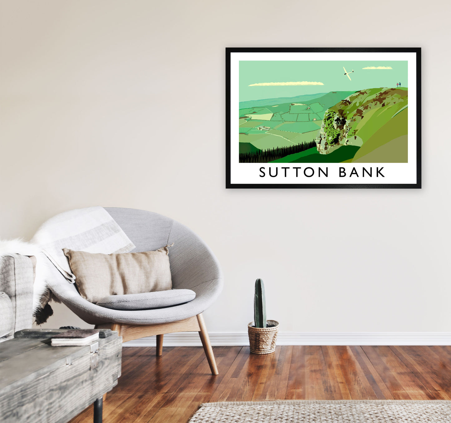 Sutton Bank Art Print by Richard O'Neill A1 White Frame