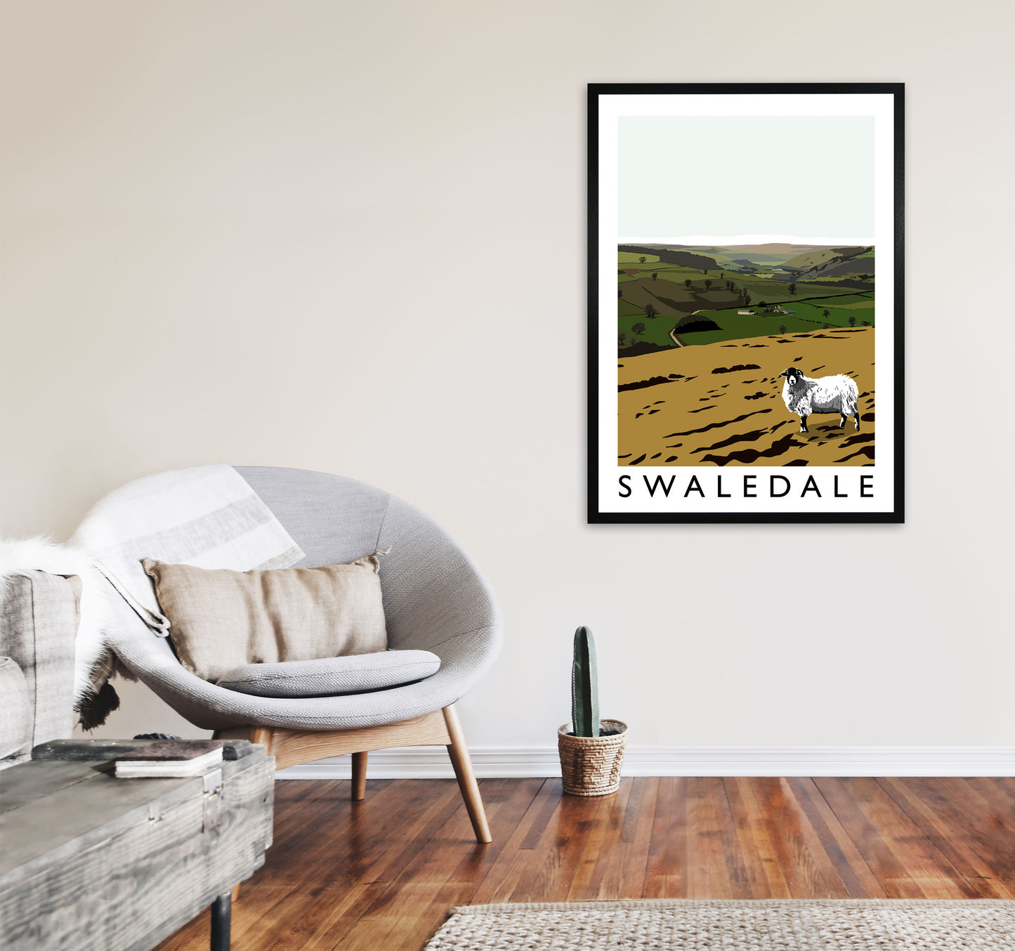 Swaledale Art Print by Richard O'Neill A1 White Frame