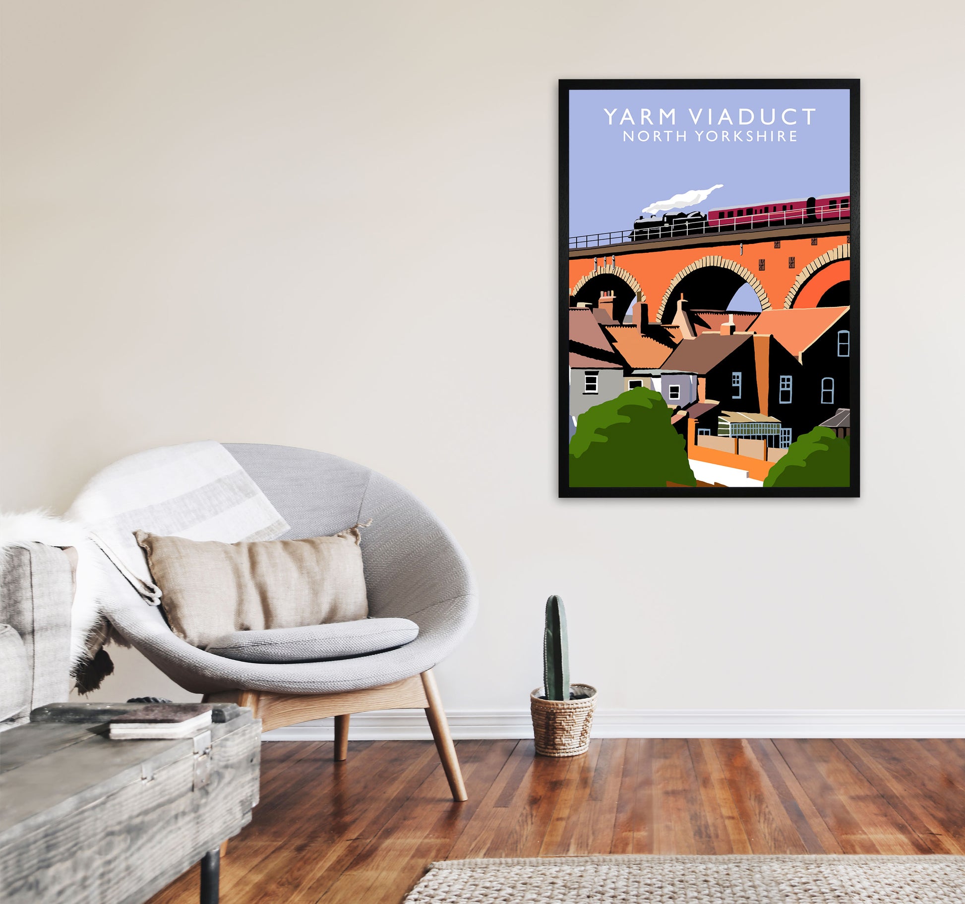 Yarm Viaduct by Richard O'Neill A1 White Frame