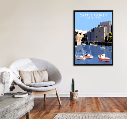 Castle Rushen by Richard O'Neill A1 White Frame