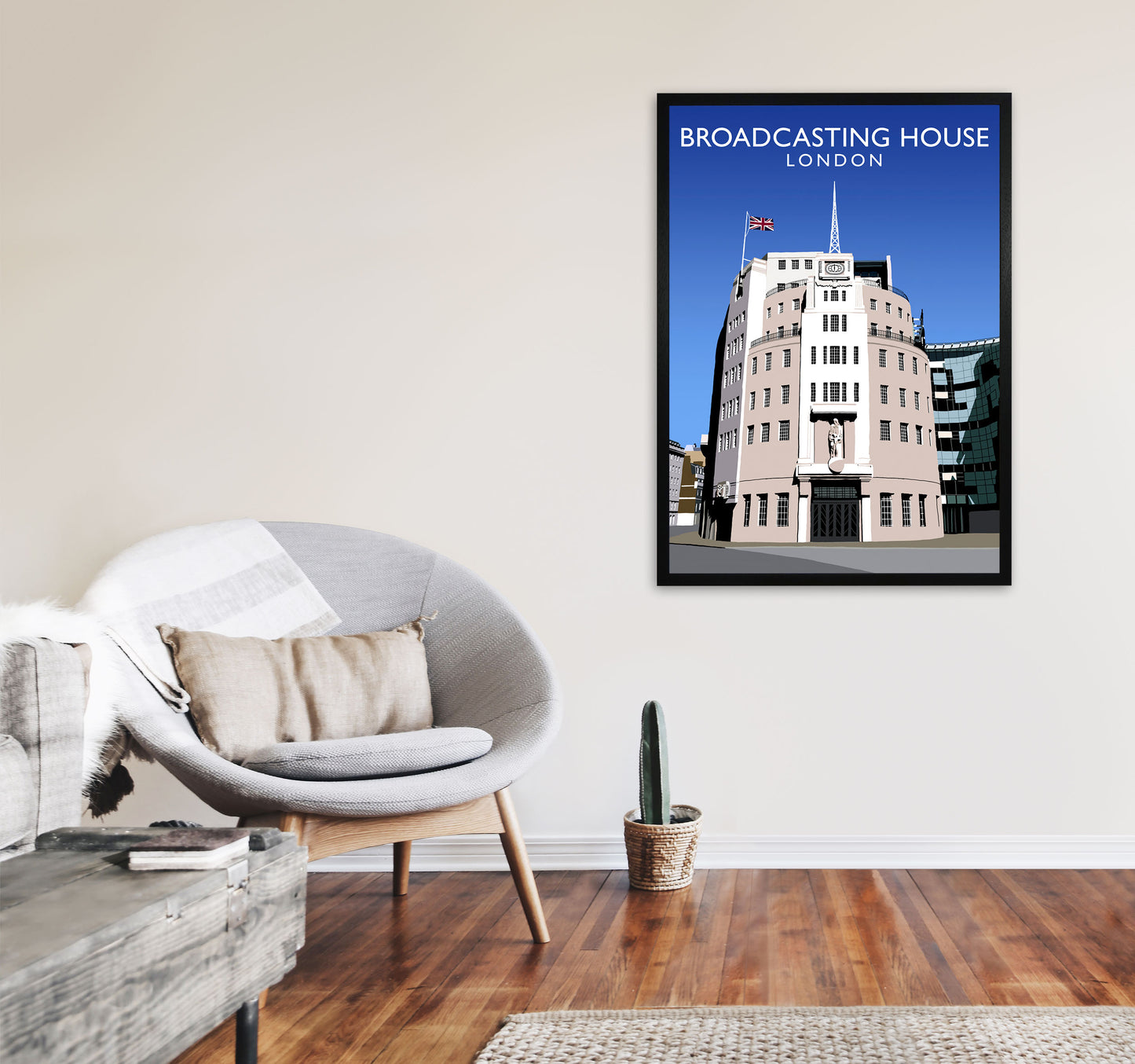 Broadcasting House by Richard O'Neill A1 White Frame