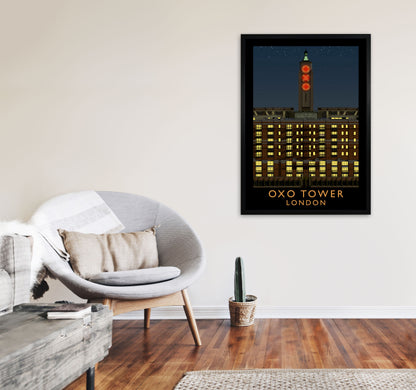 Oxo Tower by Richard O'Neill A1 White Frame