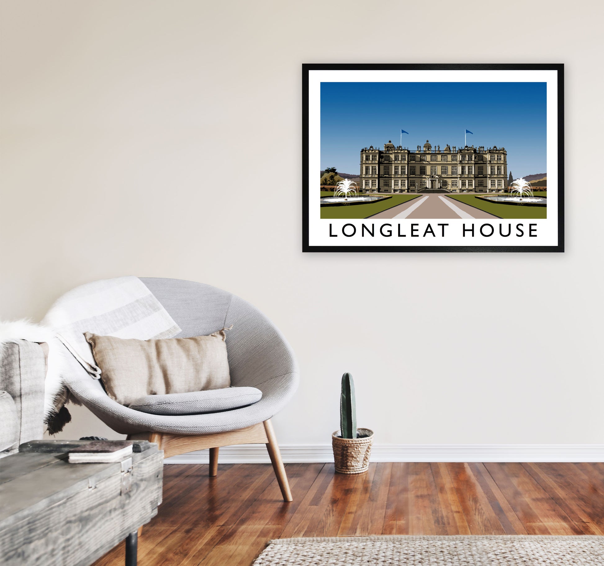 Longleat House by Richard O'Neill A1 White Frame