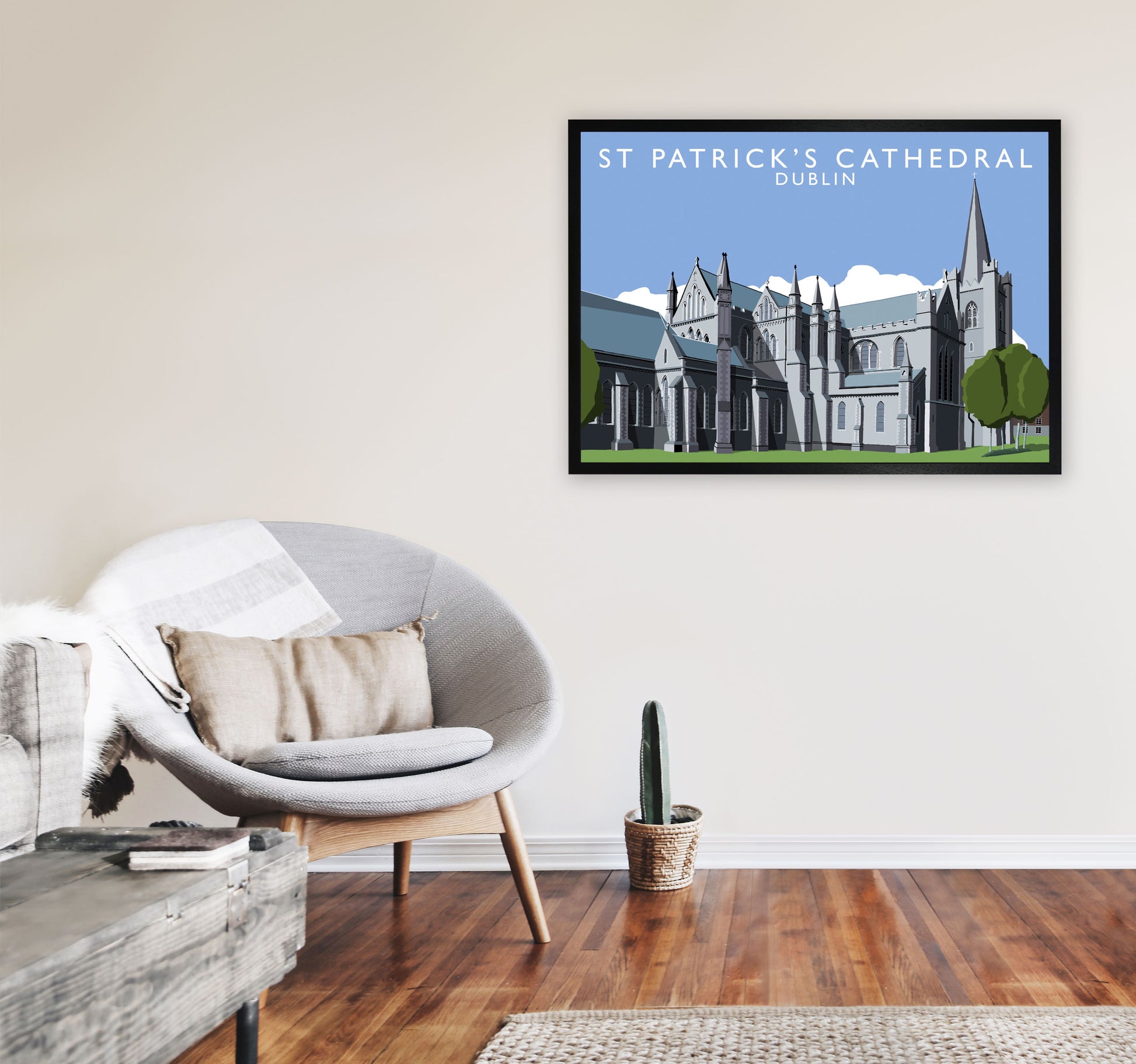 St. Patricks Cathedral by Richard O'Neill A1 White Frame