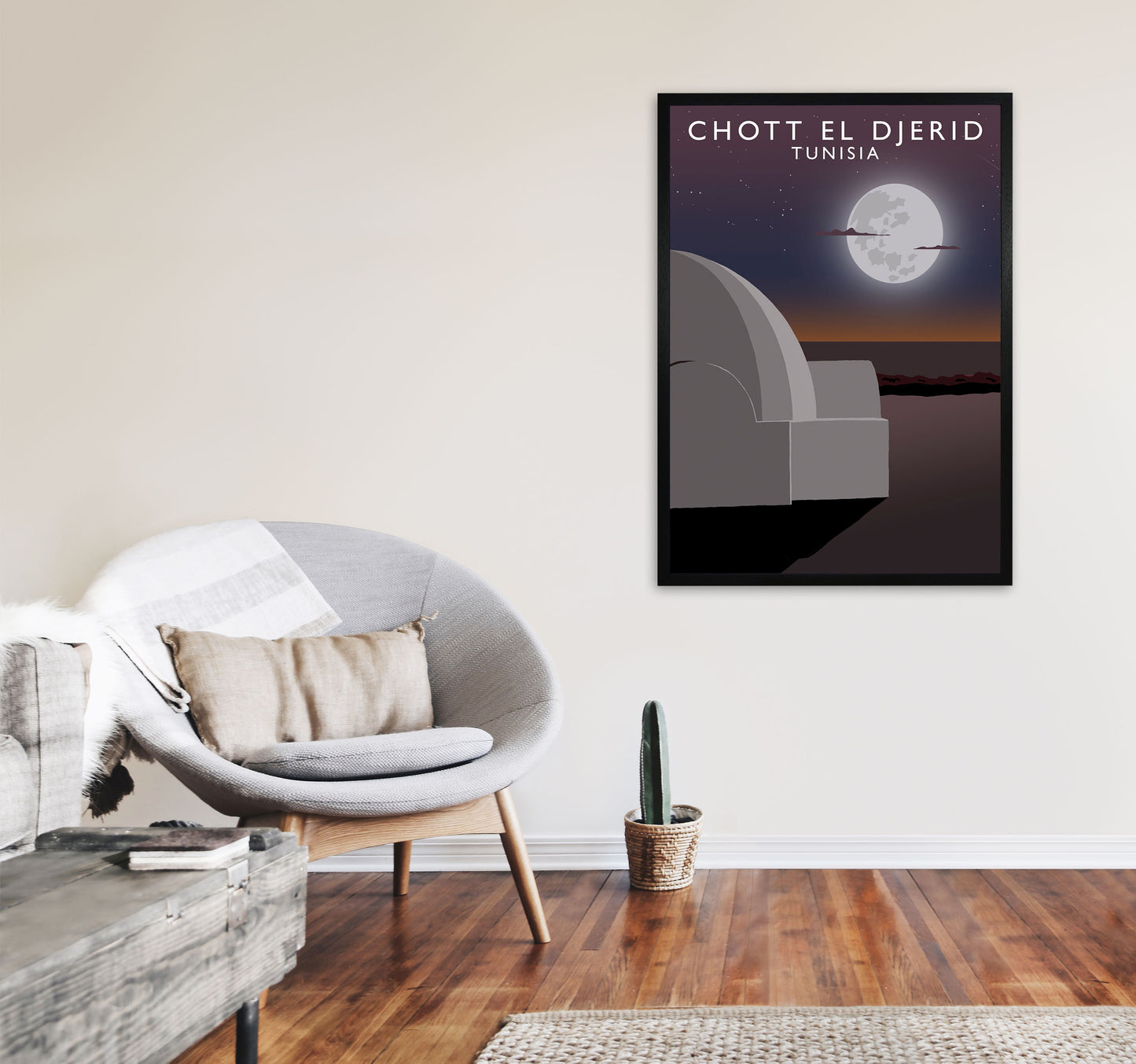 Chott El Djerid Tunisia Art Print by Richard O'Neill A1 White Frame