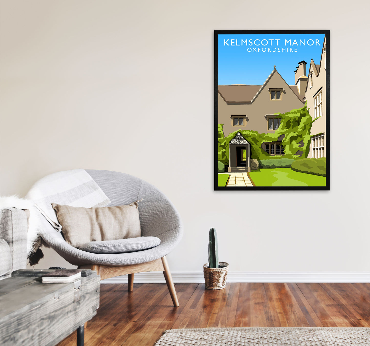 Kelmscott Manor (Portrait) by Richard O'Neill A1 White Frame