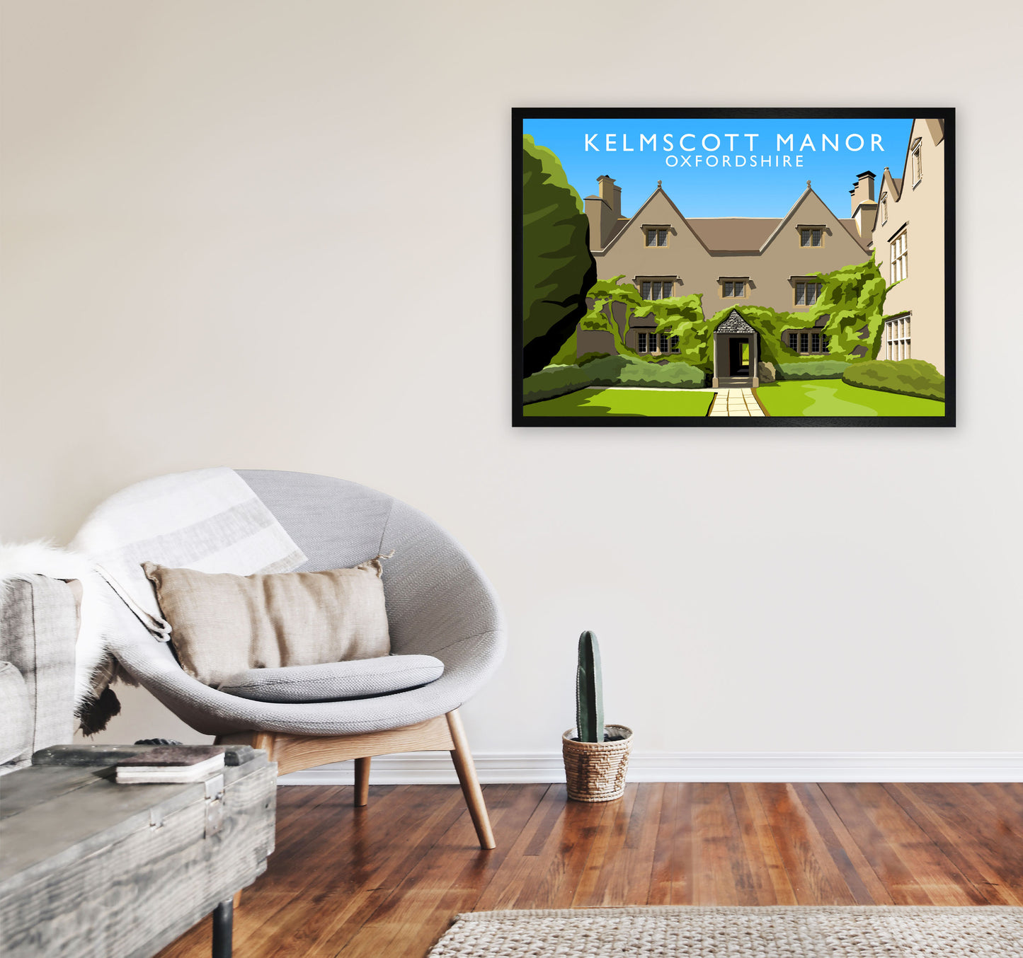 Kelmscott Manor (Landscape) by Richard O'Neill A1 White Frame