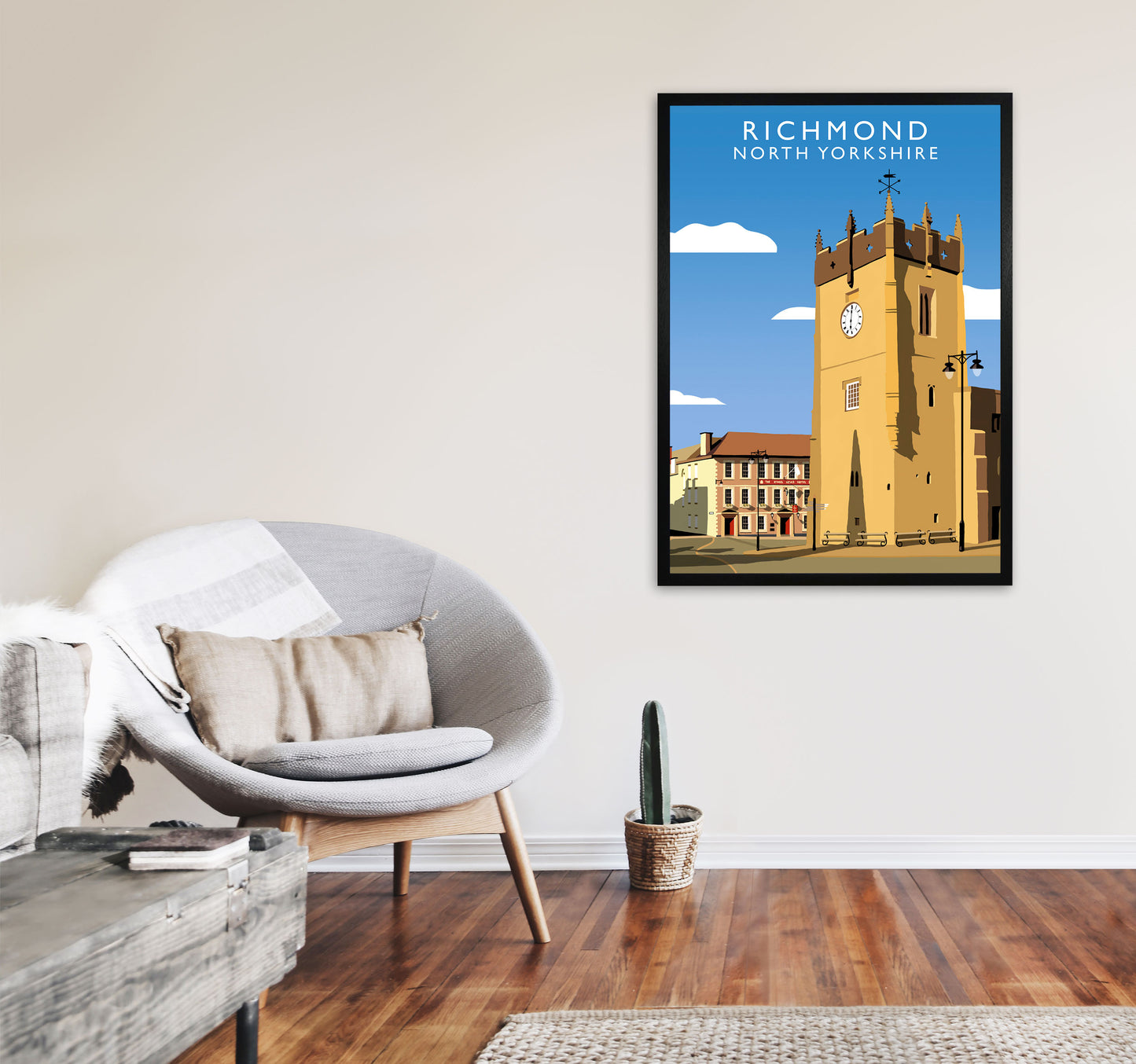 Richmond (Portrait) by Richard O'Neill Richard O'Neill Yorkshire Art Print A1 White Frame