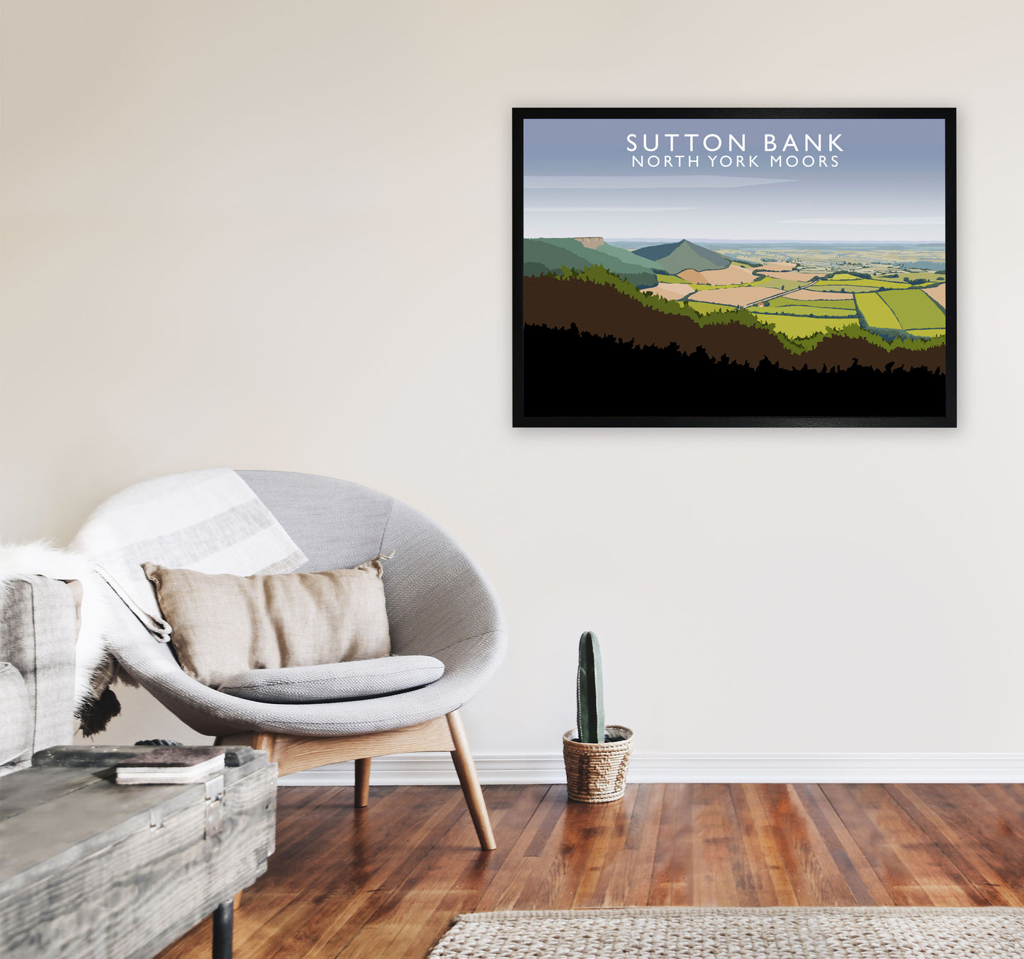 Sutton Bank North York Moors Art Print by Richard O'Neill A1 White Frame