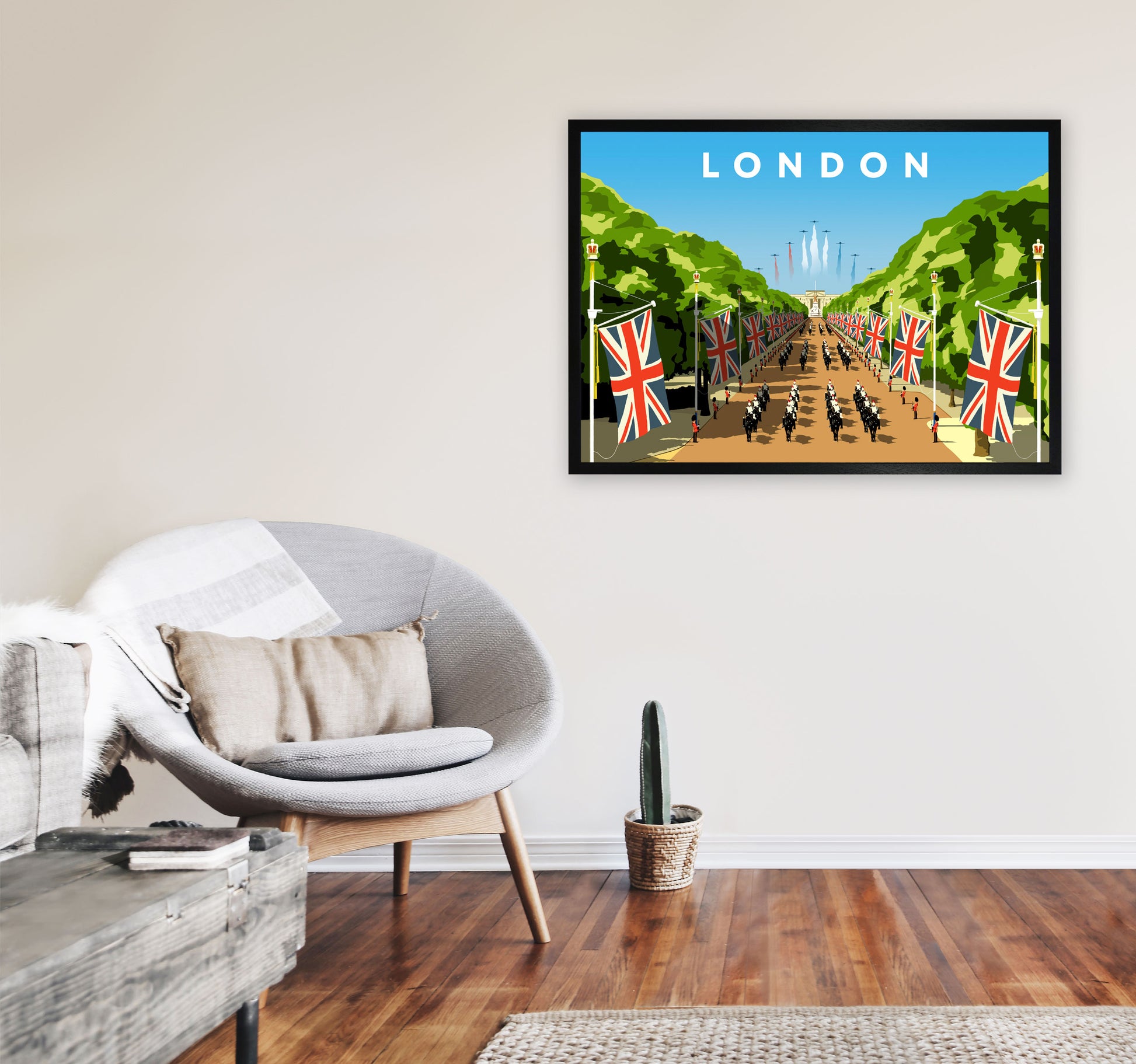 London3 Art Print by Richard O'Neill A1 White Frame