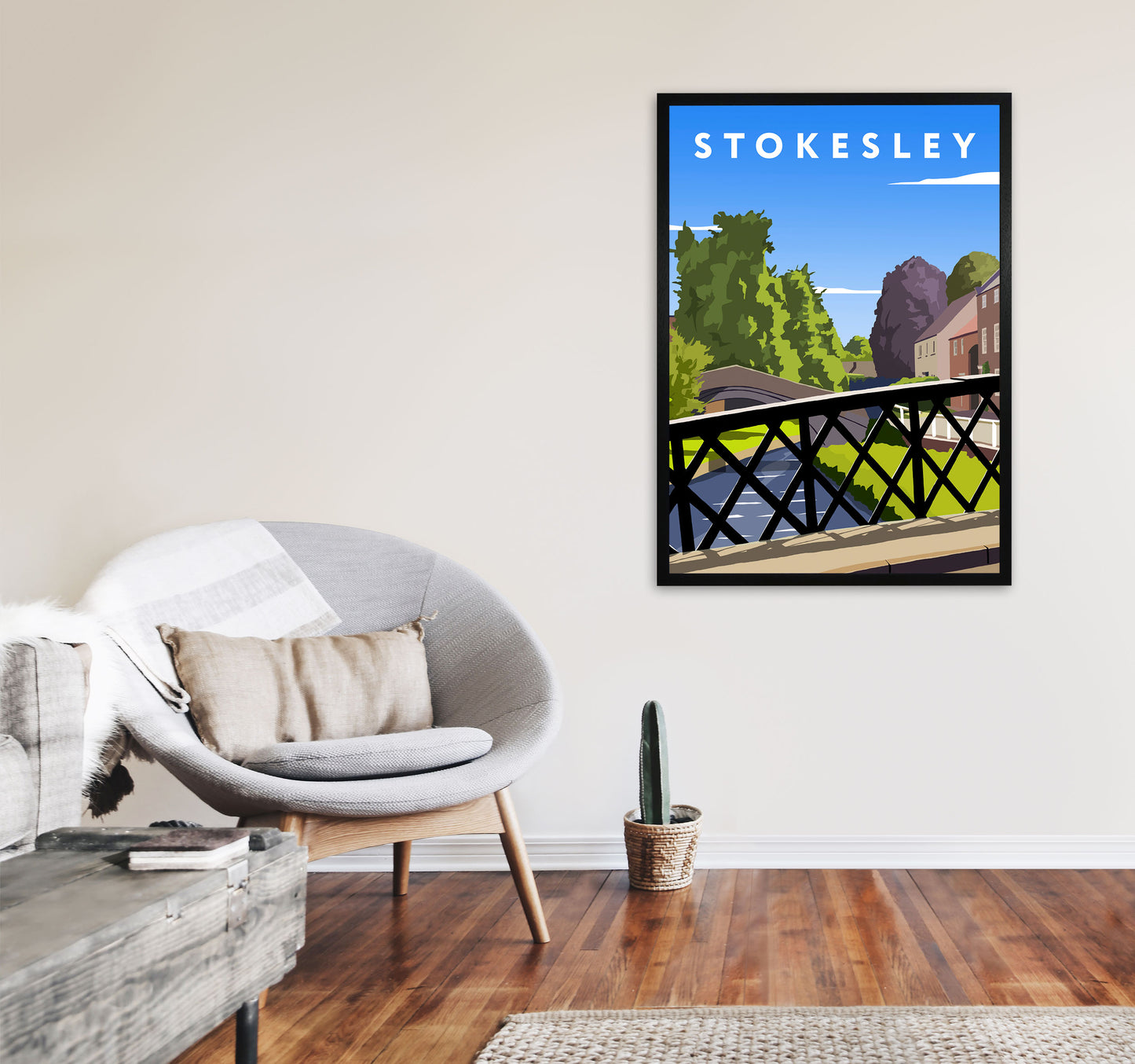 Stokesley3 Portrait by Richard O'Neill A1 White Frame