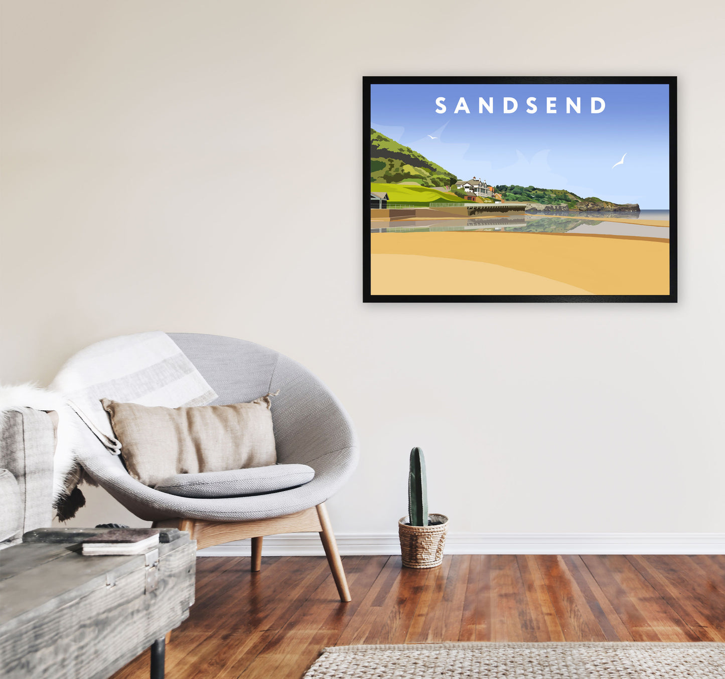 Sandsend4 by Richard O'Neill A1 White Frame