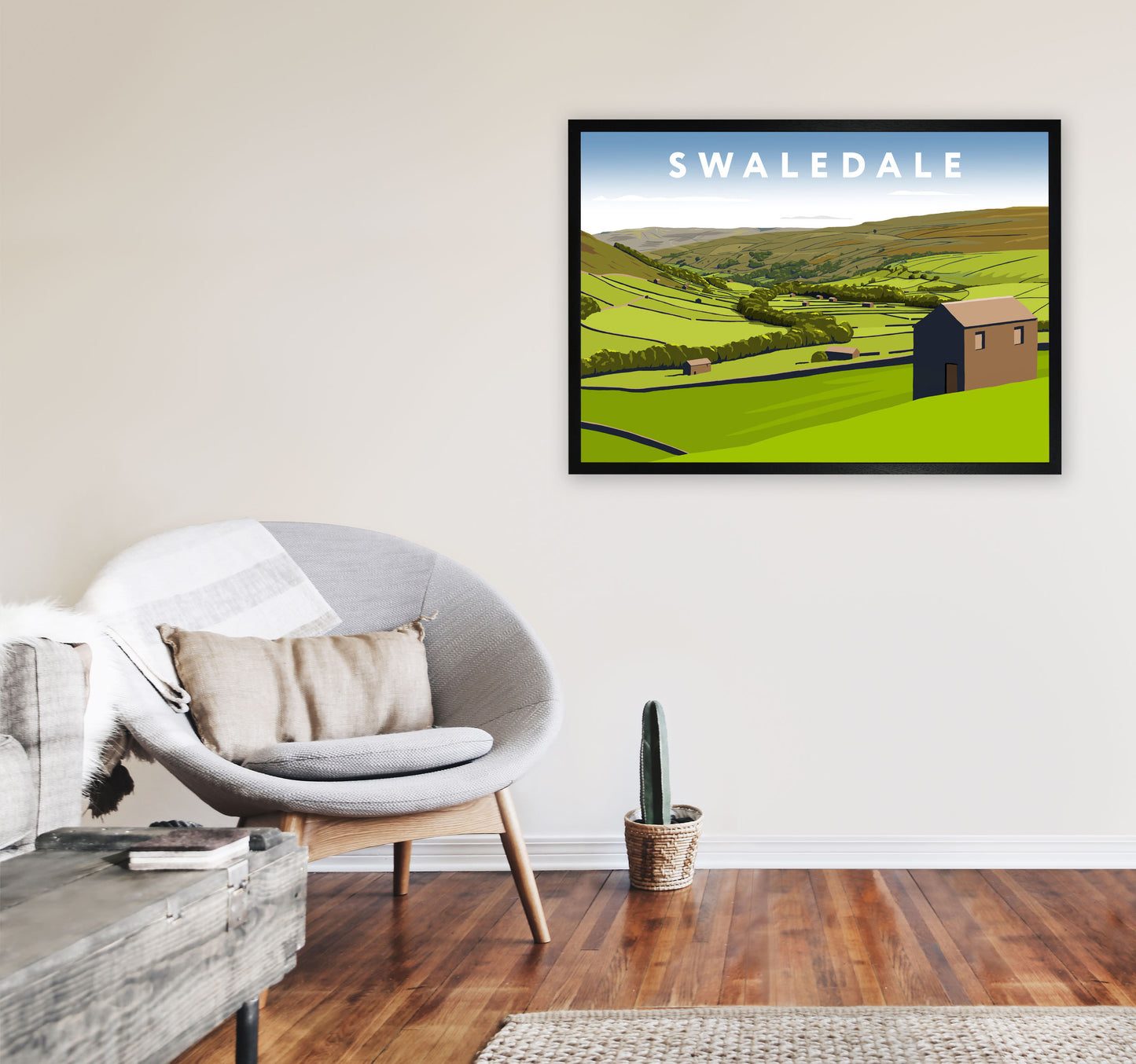 Swaledale2 by Richard O'Neill A1 White Frame