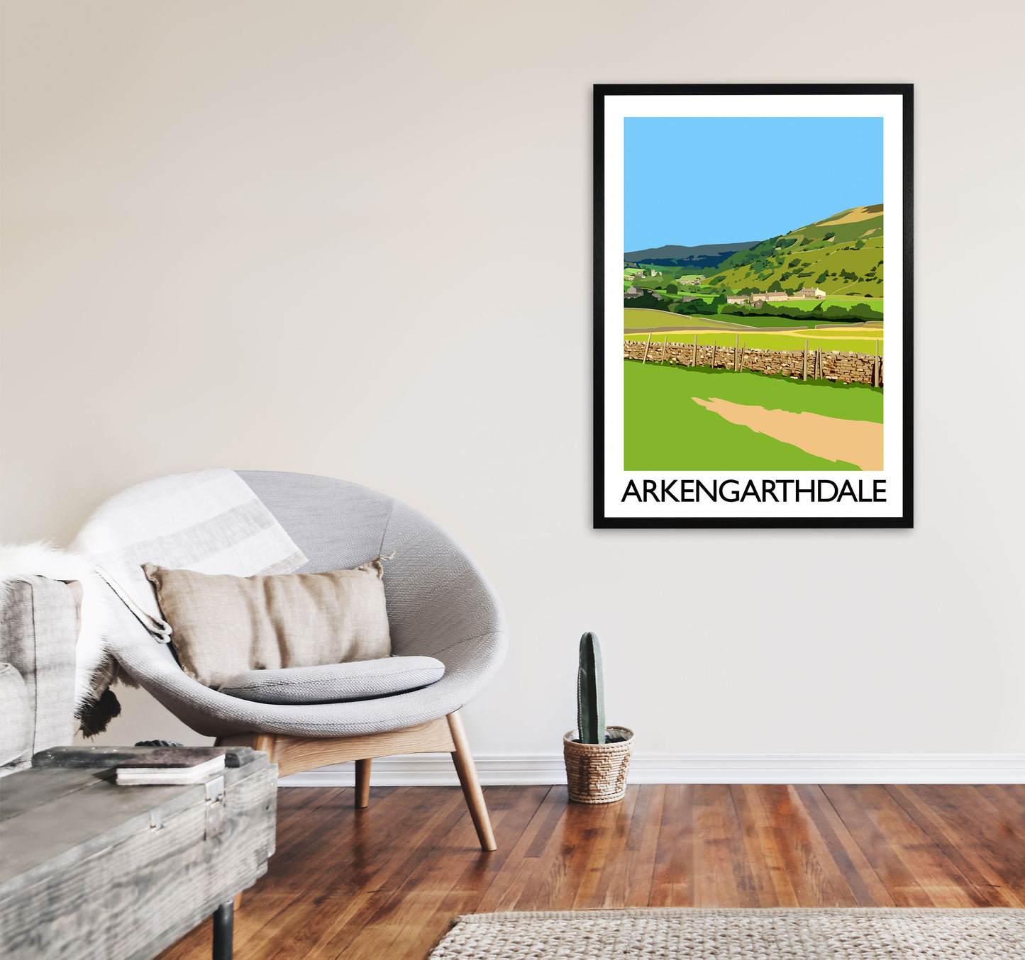 Arkengarthdale Portrait by Richard O'Neill A1 White Frame