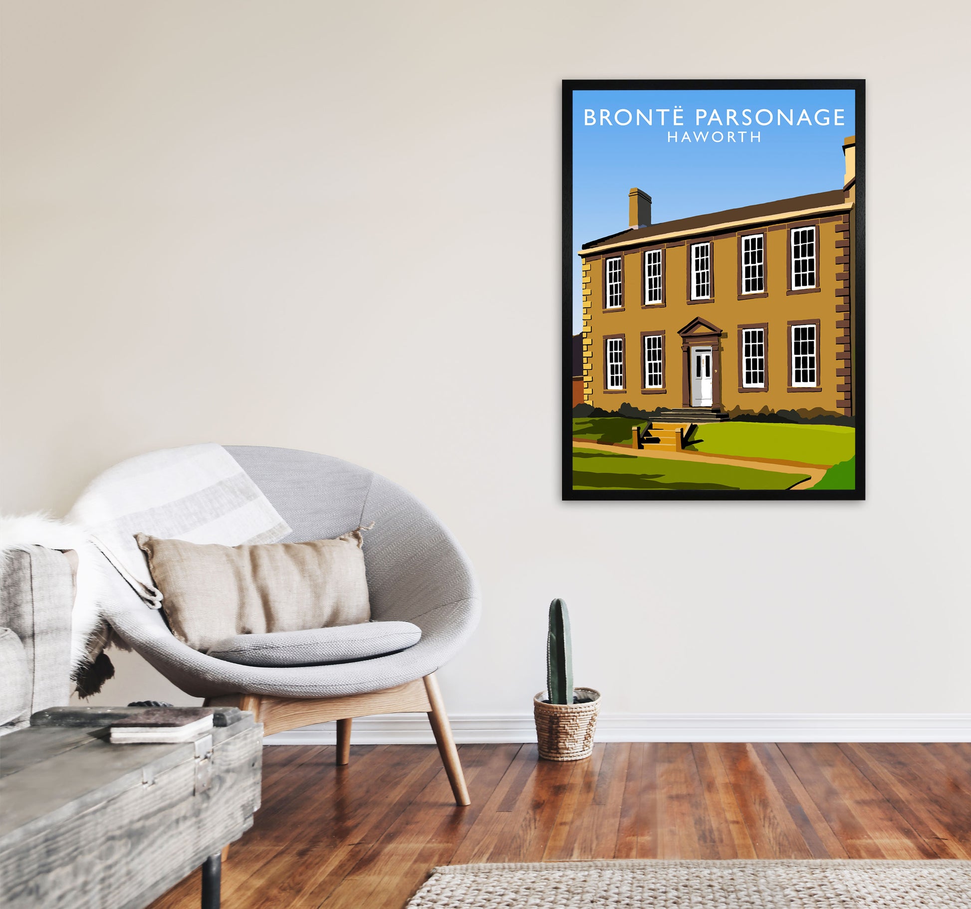 Bronte Parsonage Haworth Art Print by Richard O'Neill A1 White Frame