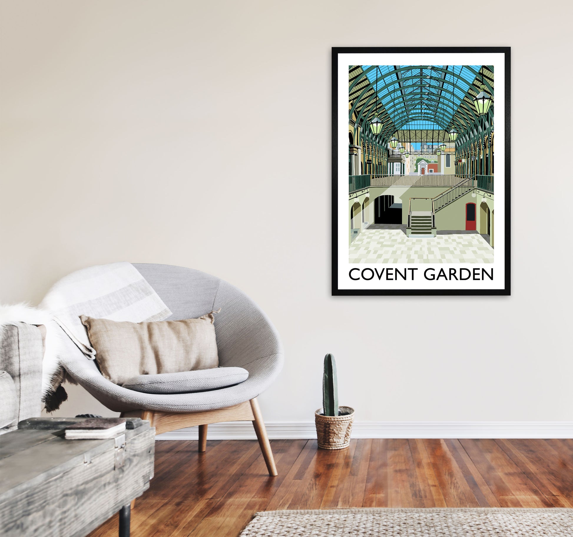 Covent Garden Art Print by Richard O'Neill A1 White Frame