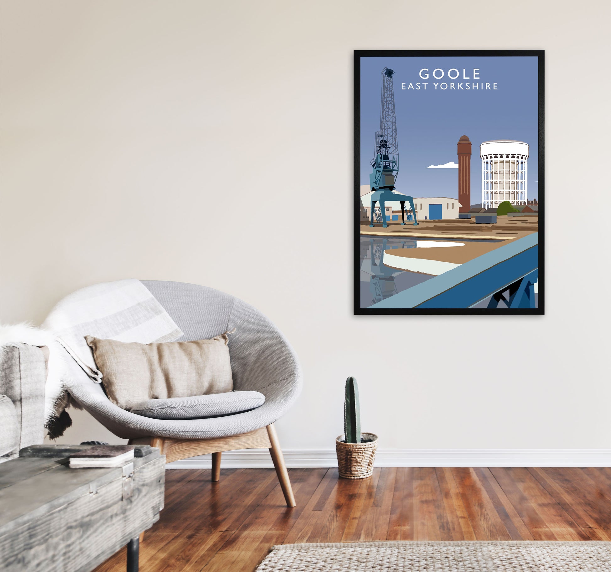 Goole East Yorkshire Art Print by Richard O'Neill A1 White Frame