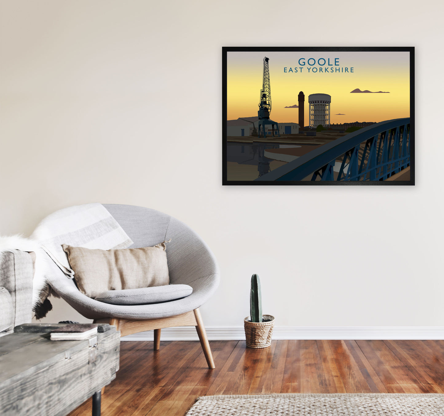 Goole Night by Richard O'Neill A1 White Frame