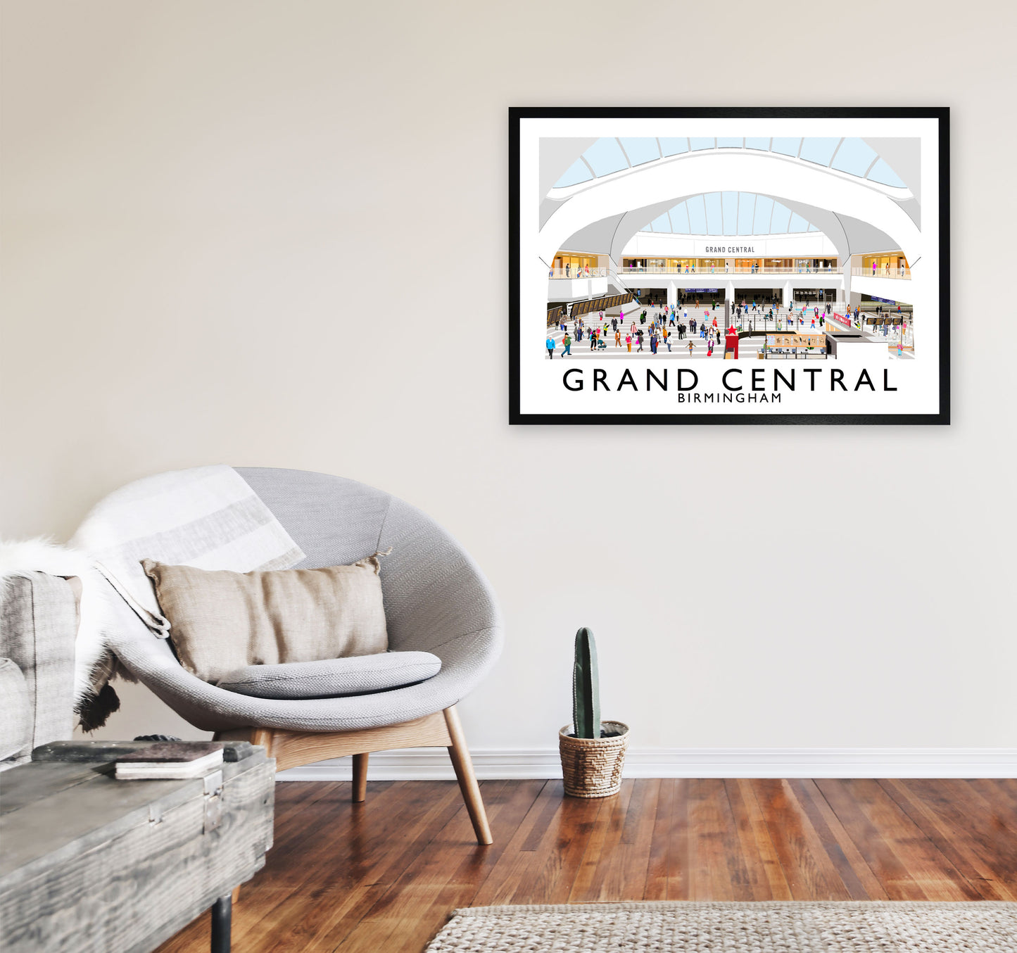 Grand Central Birmingham 2 by Richard O'Neill A1 White Frame