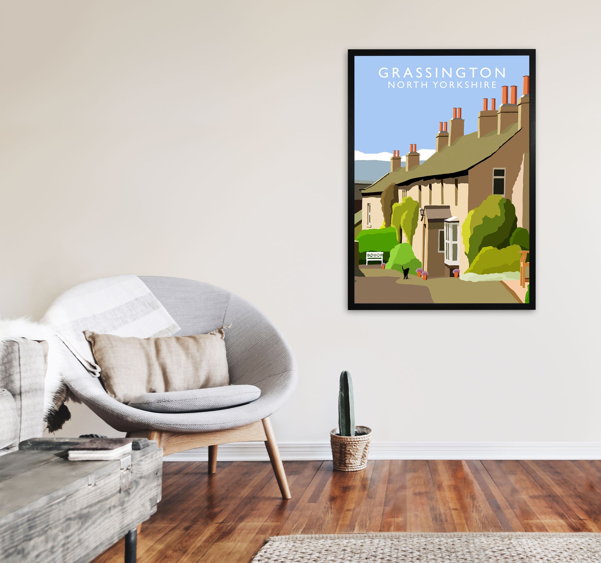 Grassington Portrait by Richard O'Neill A1 White Frame