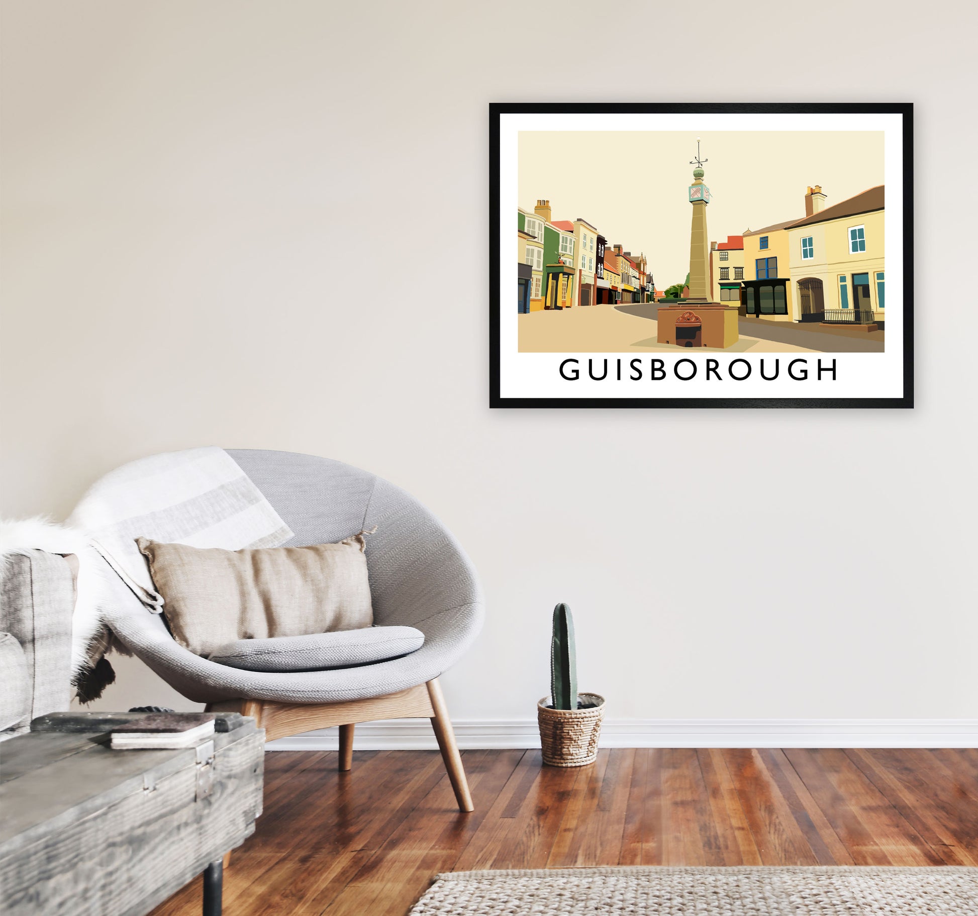 Guisborough by Richard O'Neill A1 White Frame