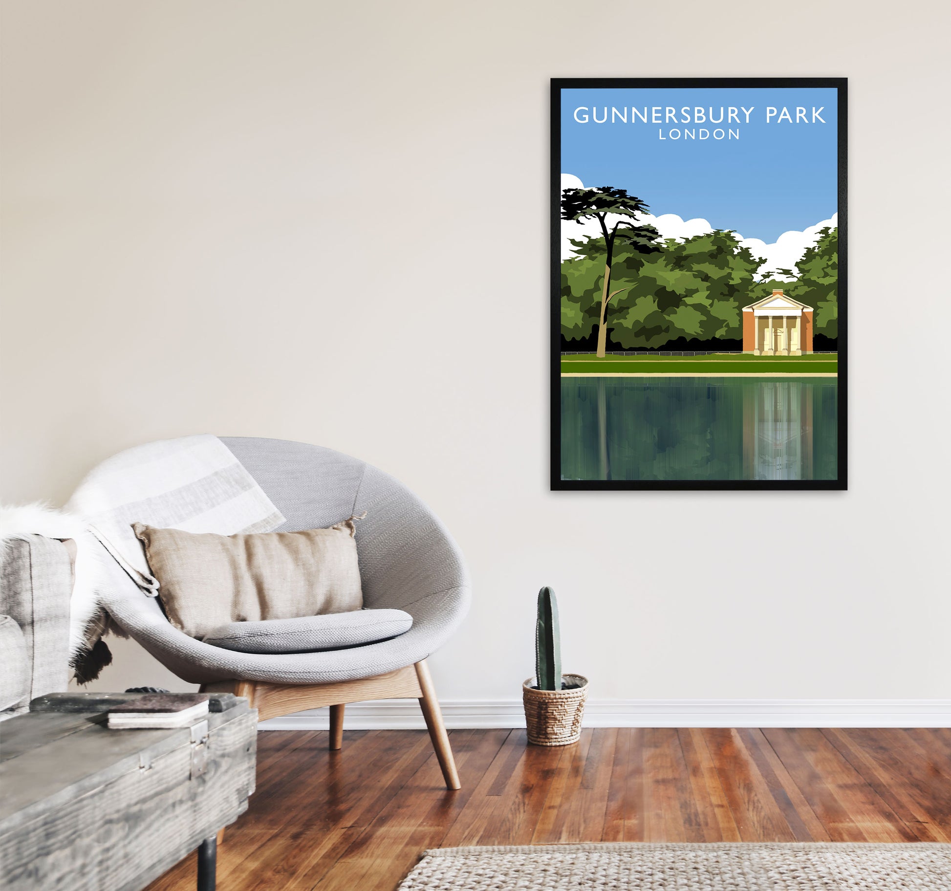 Gunnersbury Park Portrait by Richard O'Neill A1 White Frame