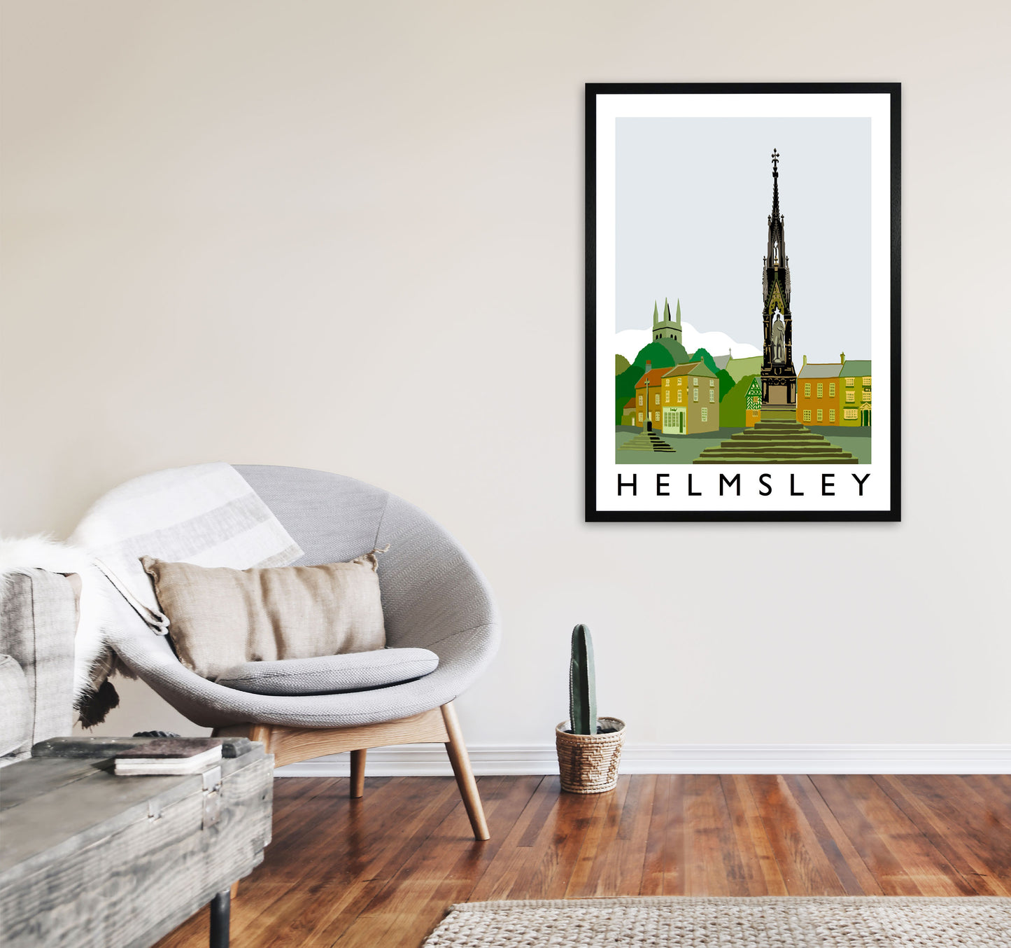 Helmsley Travel Art Print by Richard O'Neill, Framed Wall Art A1 White Frame